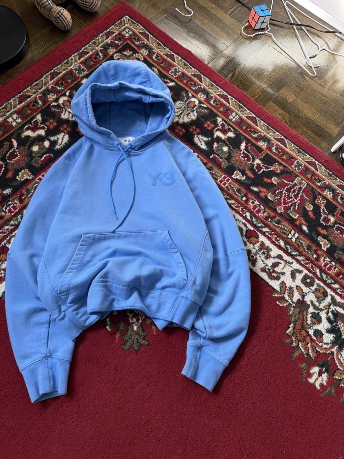 Y-3 Yohji Yamamoto x Adidas Classic Logo Hoodie Baby Blue Size S