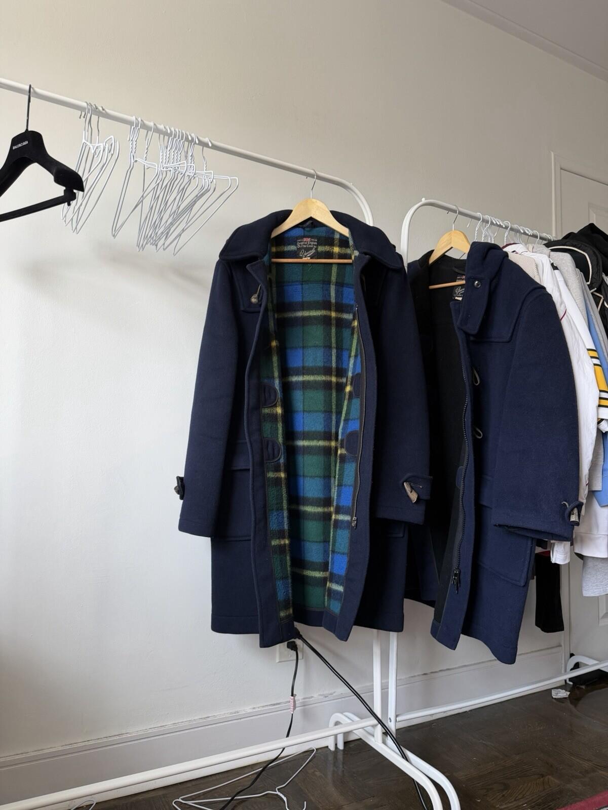 70s Gloverall Navy Blue Vintage Original English Duffle Coat Made In England 38