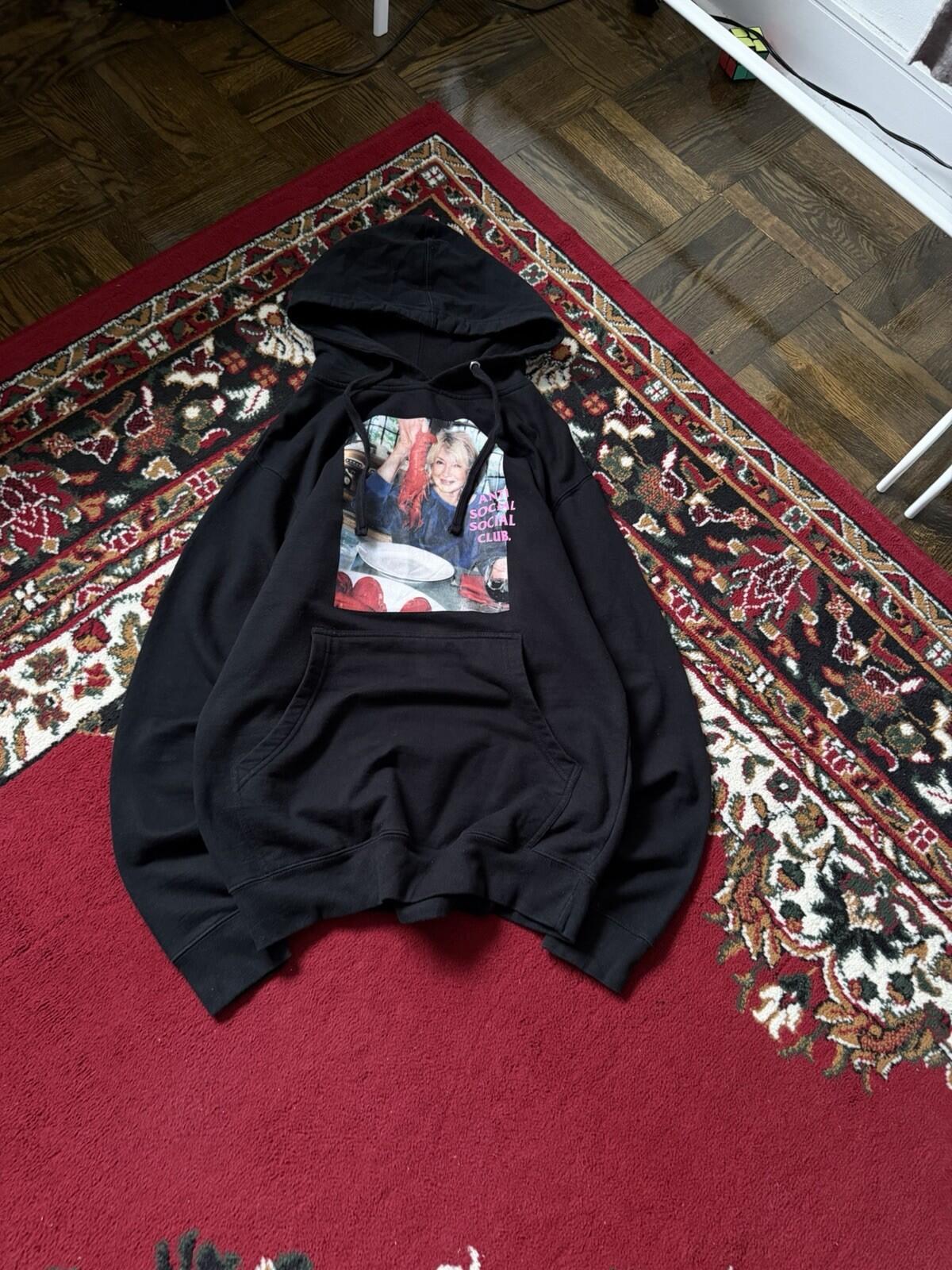 Anti Social Social Club Martha Stewart Lobster Hoodie Unisex S Black ASSC