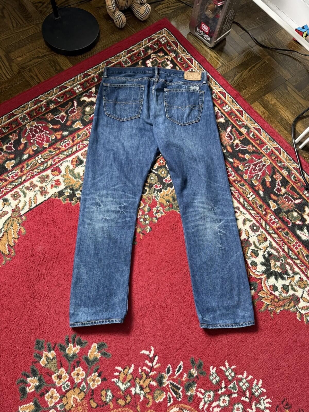 Ralph Lauren Polo Sashiko Repaired Patchwork Jeans Blue Size 34/32 Denim Pants