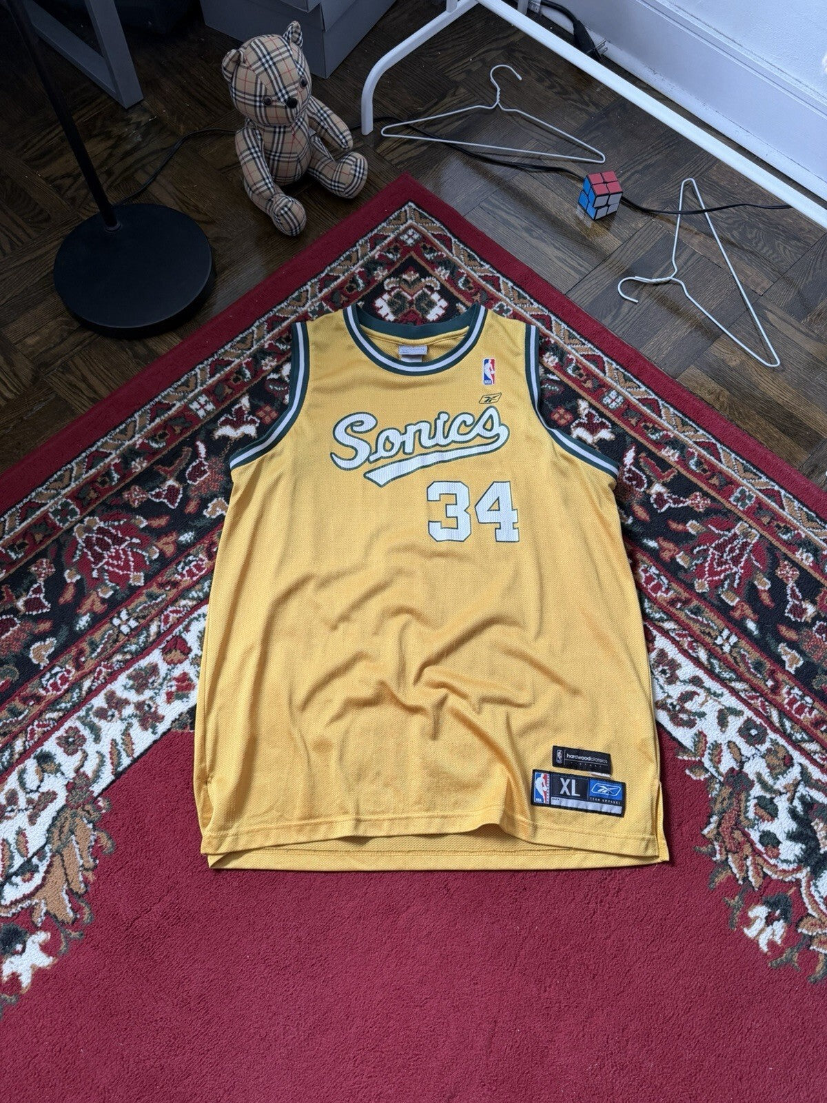 Vintage Reebok Seattle Supersonics Ray Allen #34 HC Jersey NBA Size XL