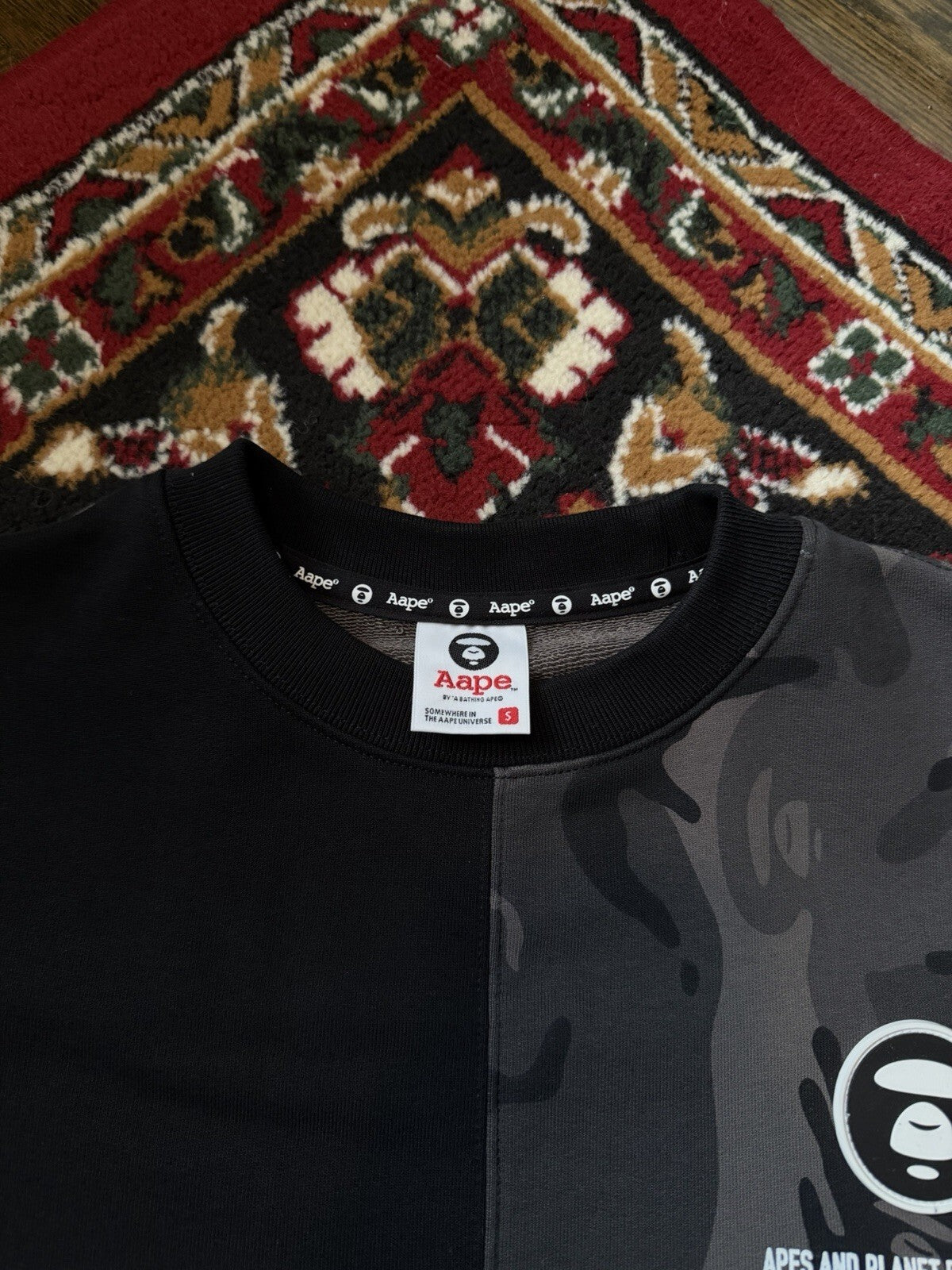Aape By Abathing Ape Universe Camo Black Sweater Size S Sweatshirt Bape