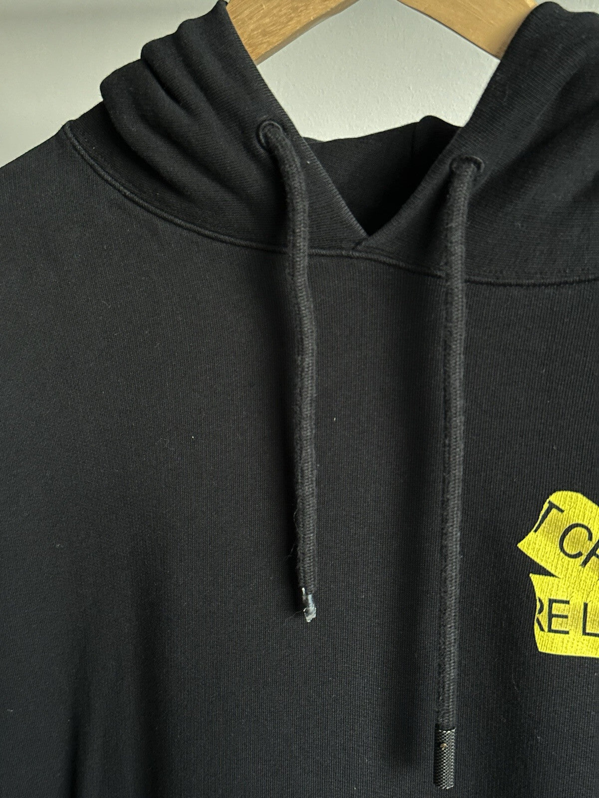 Off White Fire Tape Hoodie Black Size S Mens