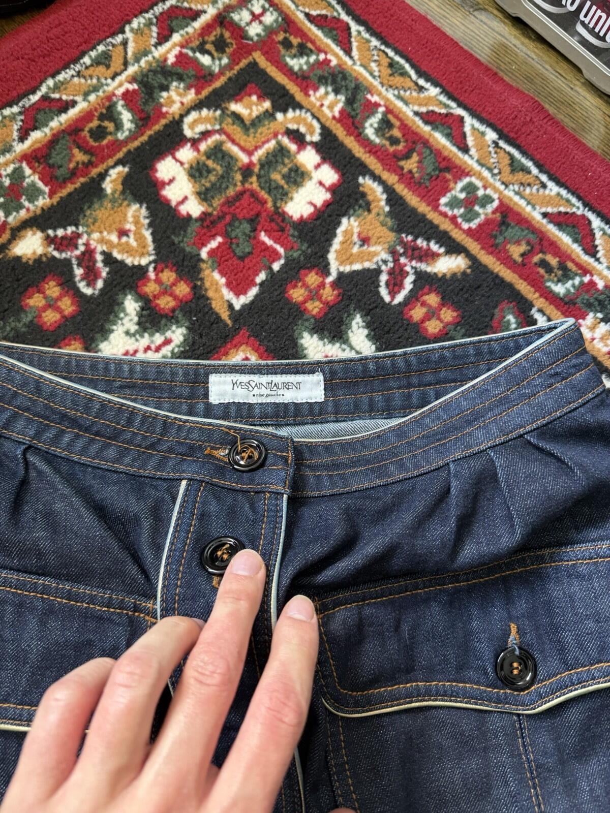 Very Rare Yves Sain Lauren Rive Gauche Vintage Denim Jean Skirt 00s Hedi Slimane