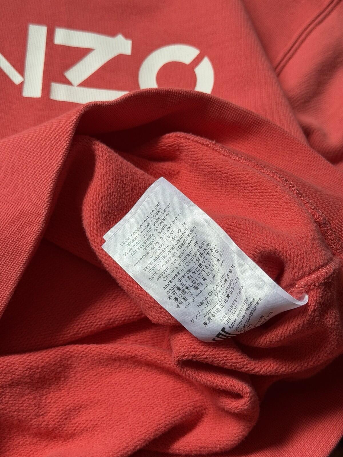 Kenzo Peach/Red Logo Longsleeve Sweatshirt Sweater Size S