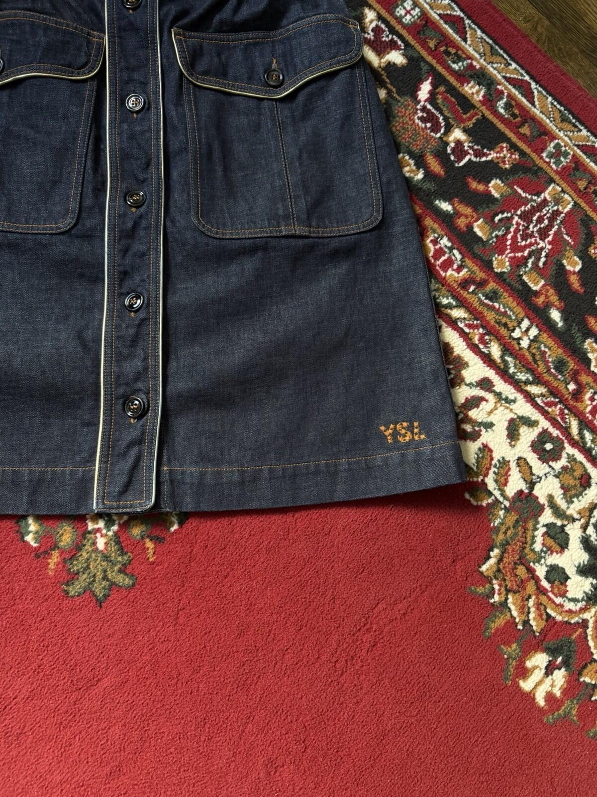 Very Rare Yves Sain Lauren Rive Gauche Vintage Denim Jean Skirt 00s Hedi Slimane