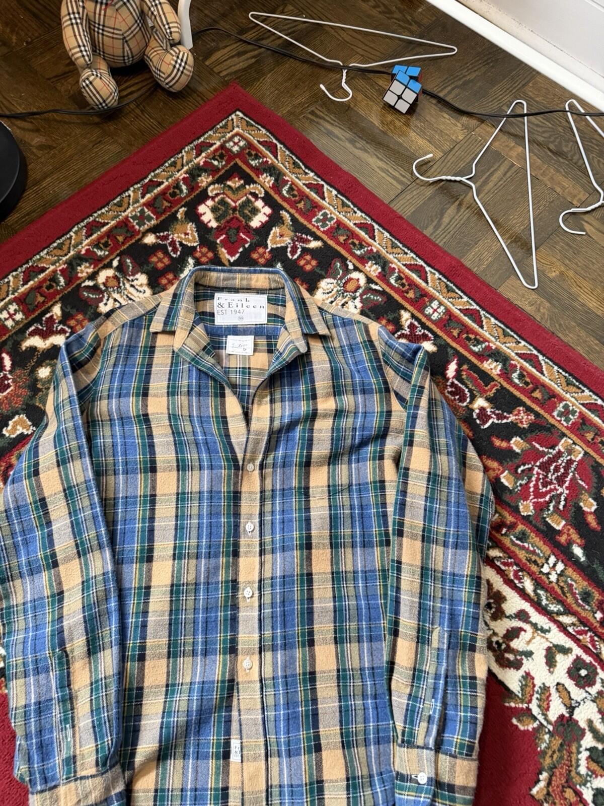 Frank and Eileen "Eileen" Italian Woven Flannel Plaid Button Down Shirt Womens
