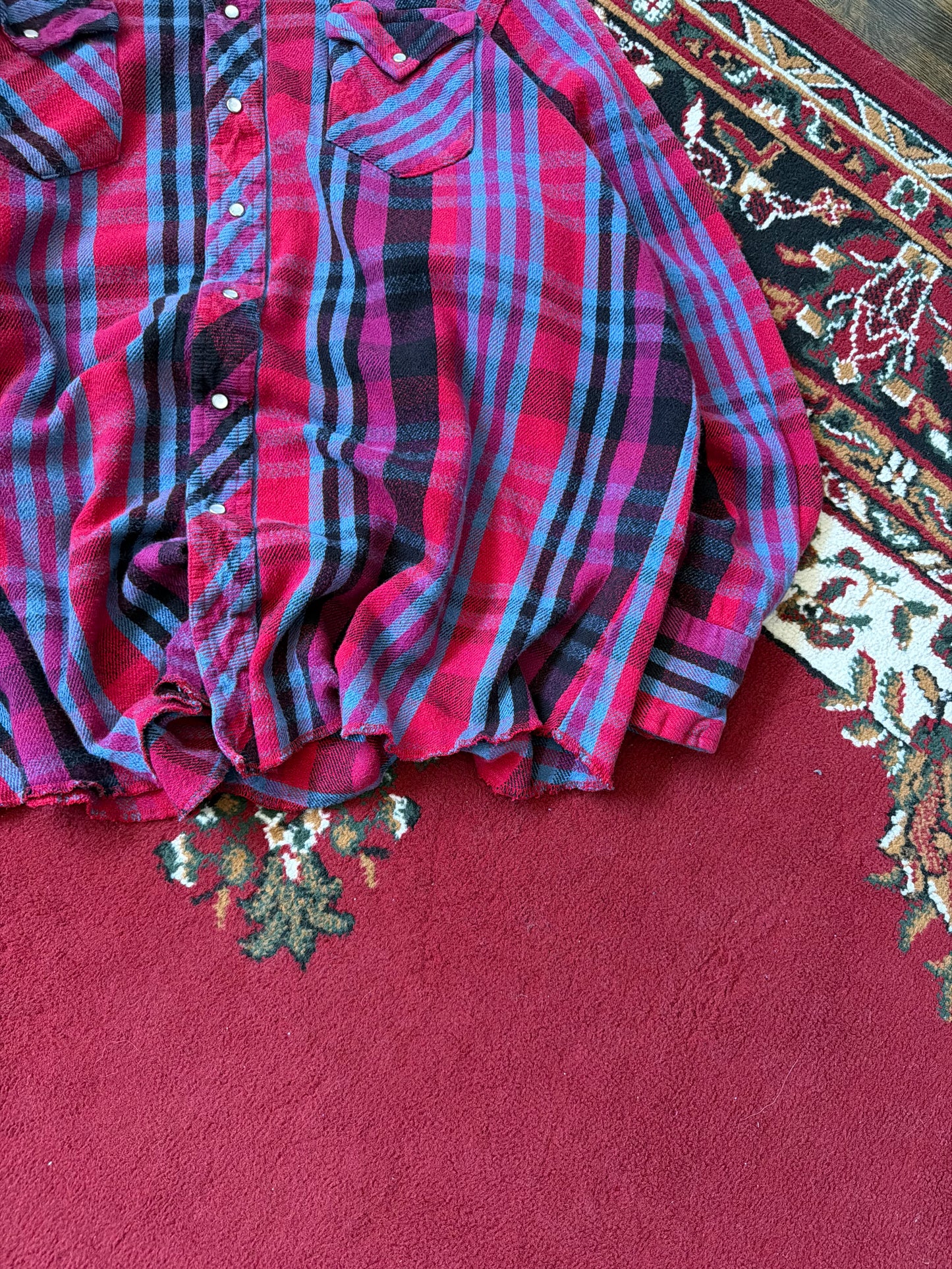 Wrangler Flannel Aztec Southwest Pearl Snap Western Shirt