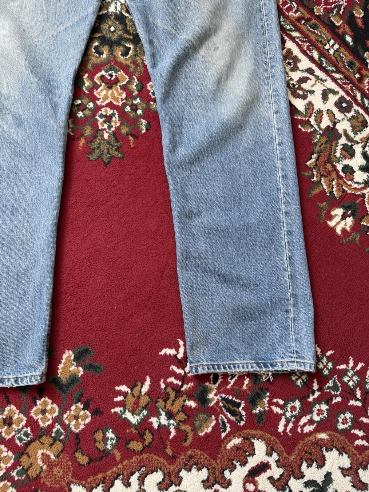 90s Vintage Levi's 501 Jeans Size 40x34 Blue Light Blue Washed Denim