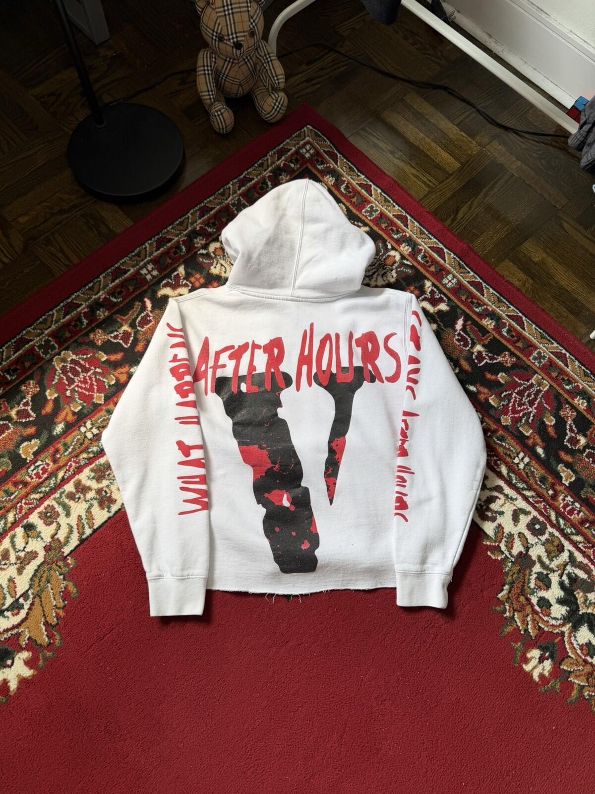 VLONE x The Weeknd What Happens After Hours White Hoodie Sweatshirt Size S