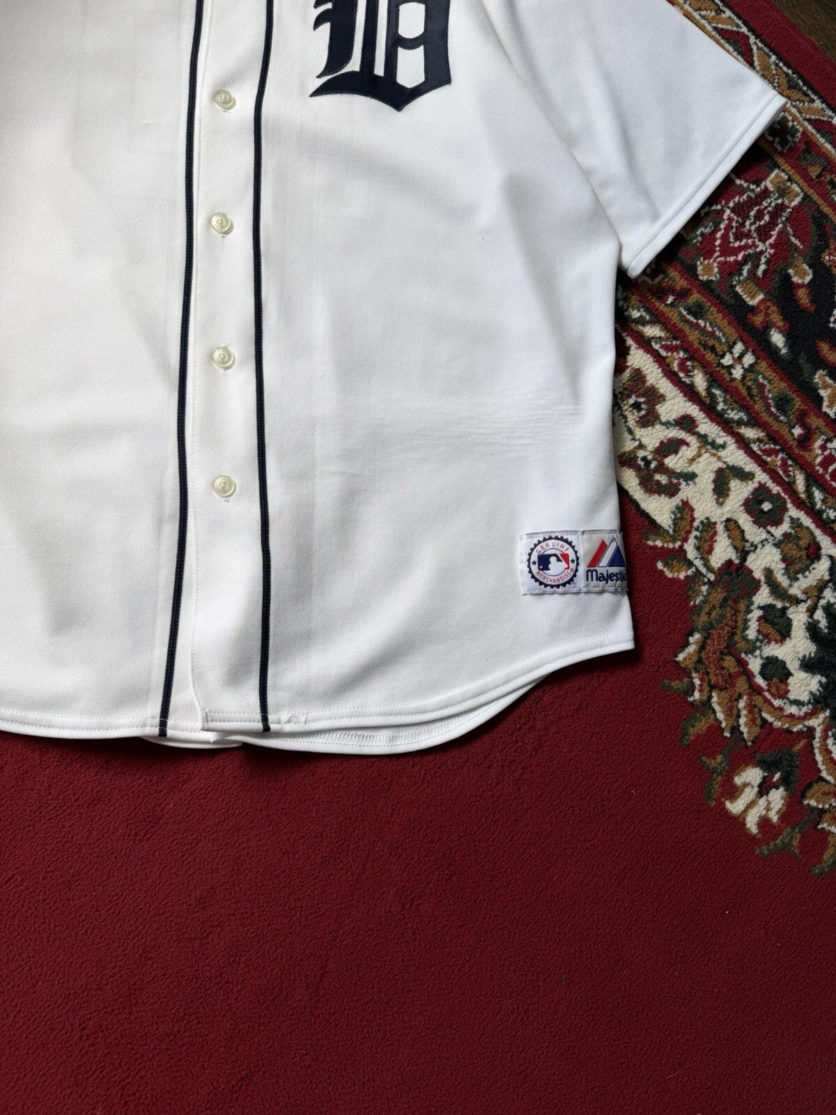 Vintage Majestic Detroit Tigers Baseball Jersey Blank Mens White