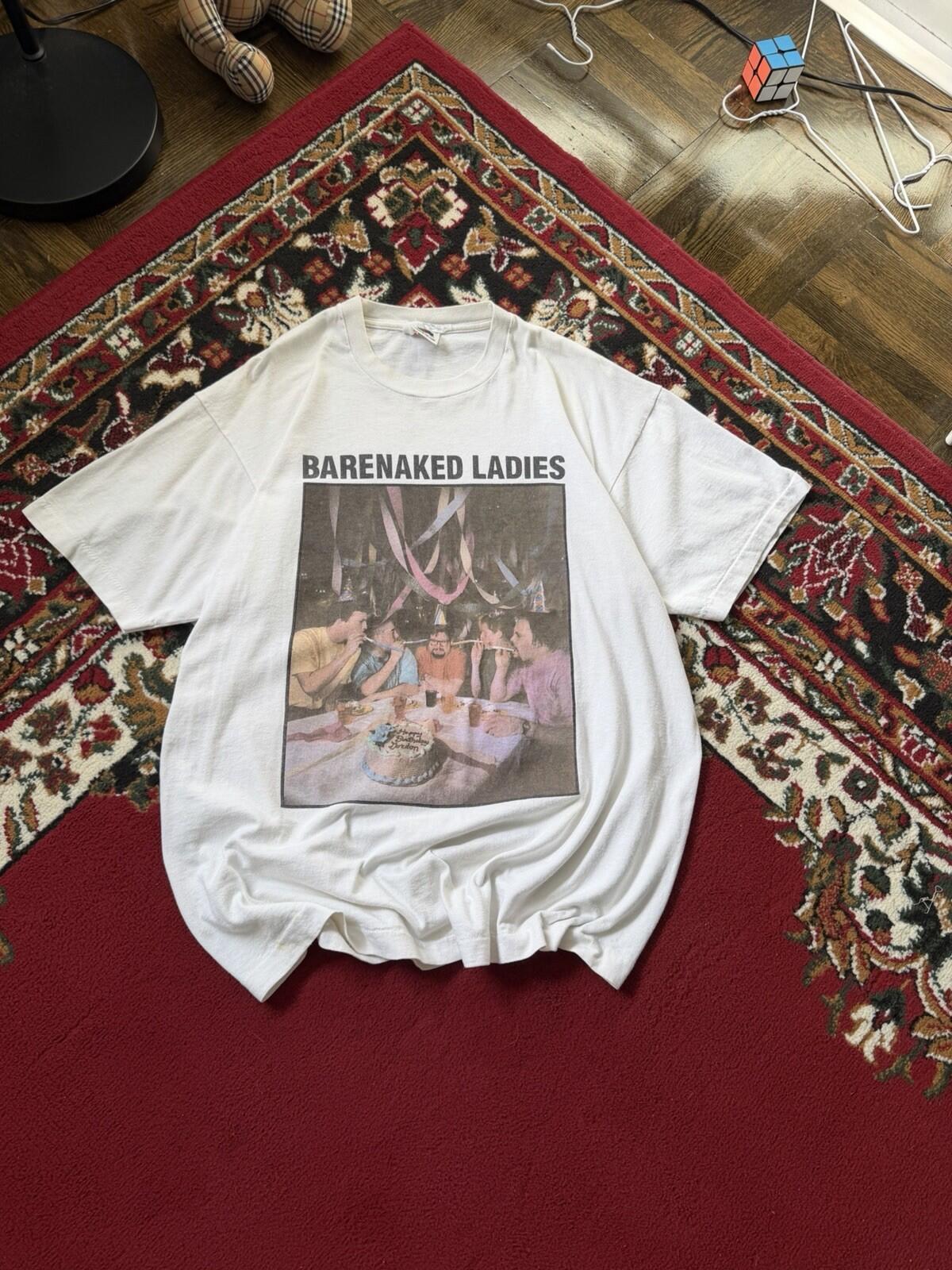 Vintage Barenaked Ladies Birthday Shirt Mens XL White 1990s
