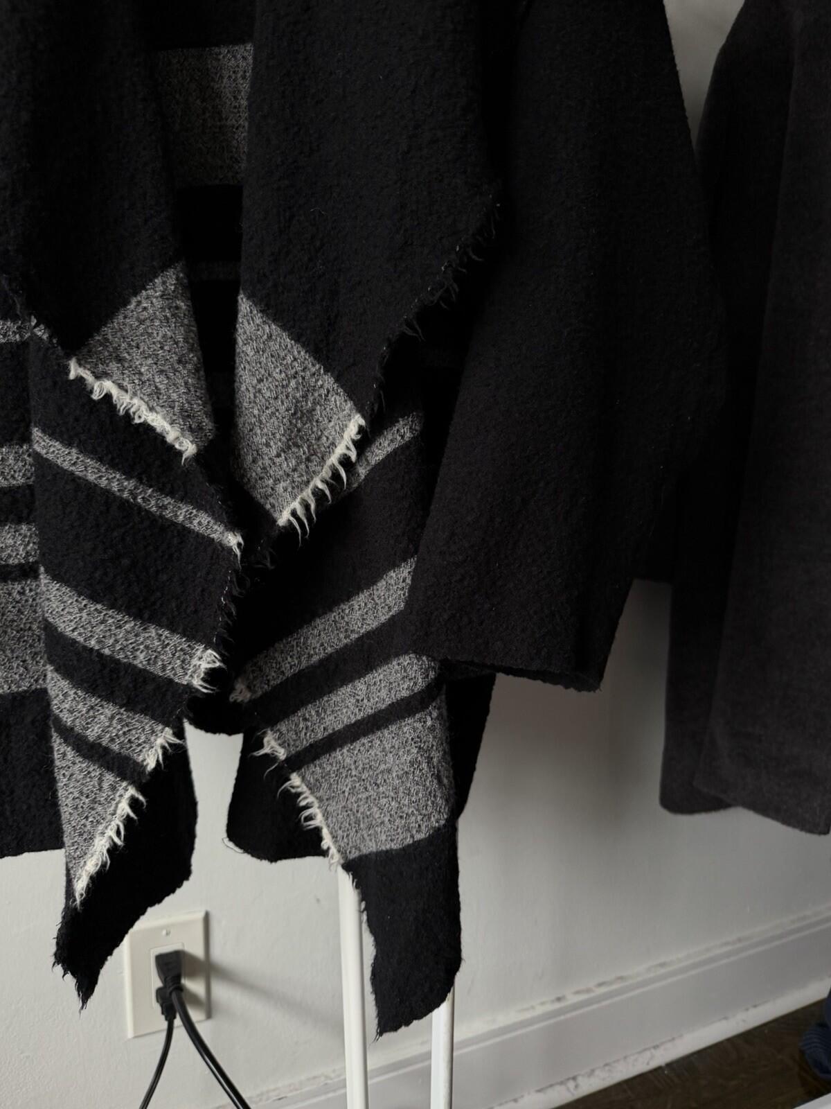 Ivan Grundahl Cardigan Sweater M/L Black OVERSIZED Wool blend Cardigan Jacket
