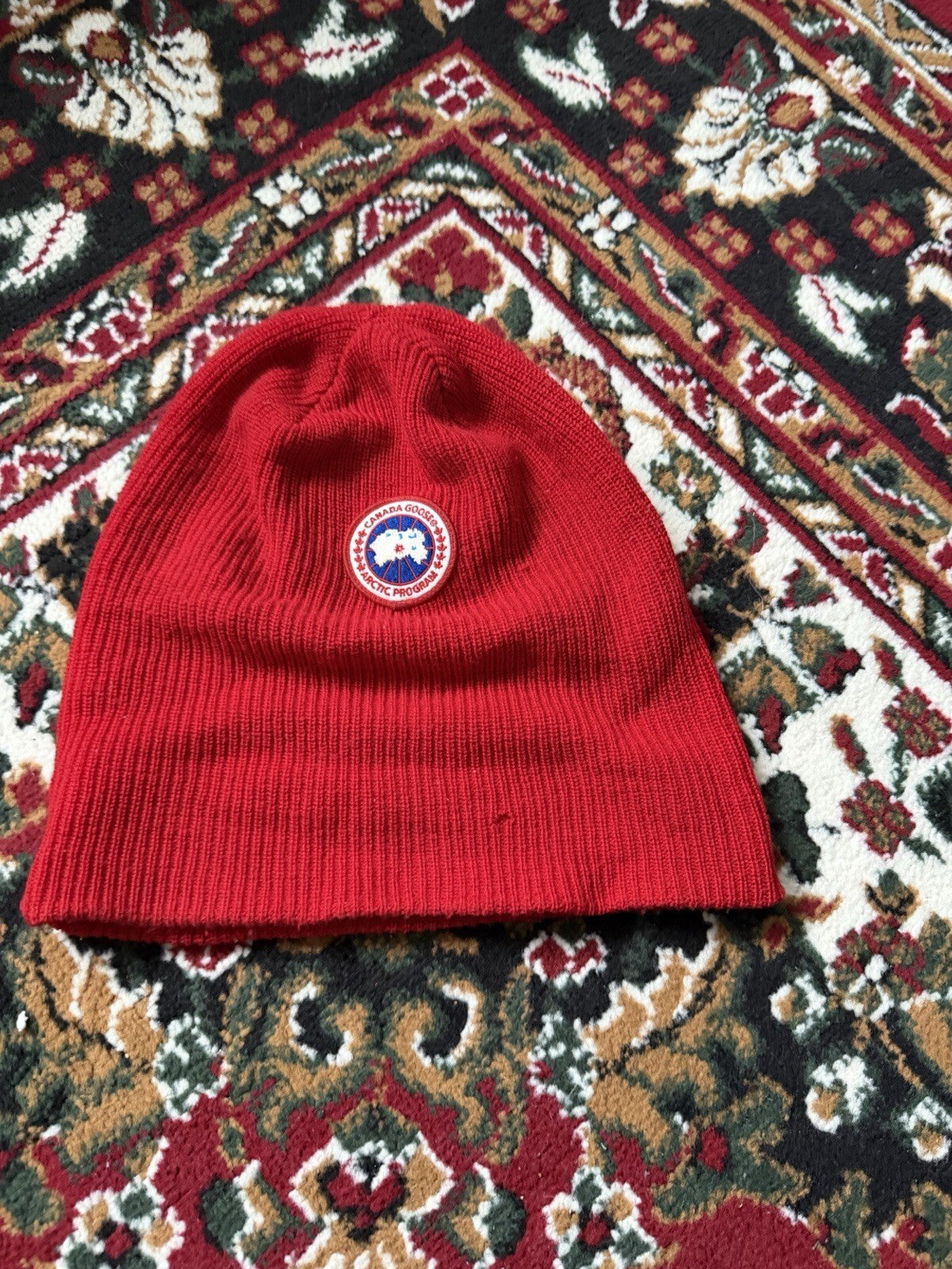 Canada Goose Red Standard Classic Badge Toque Beanie