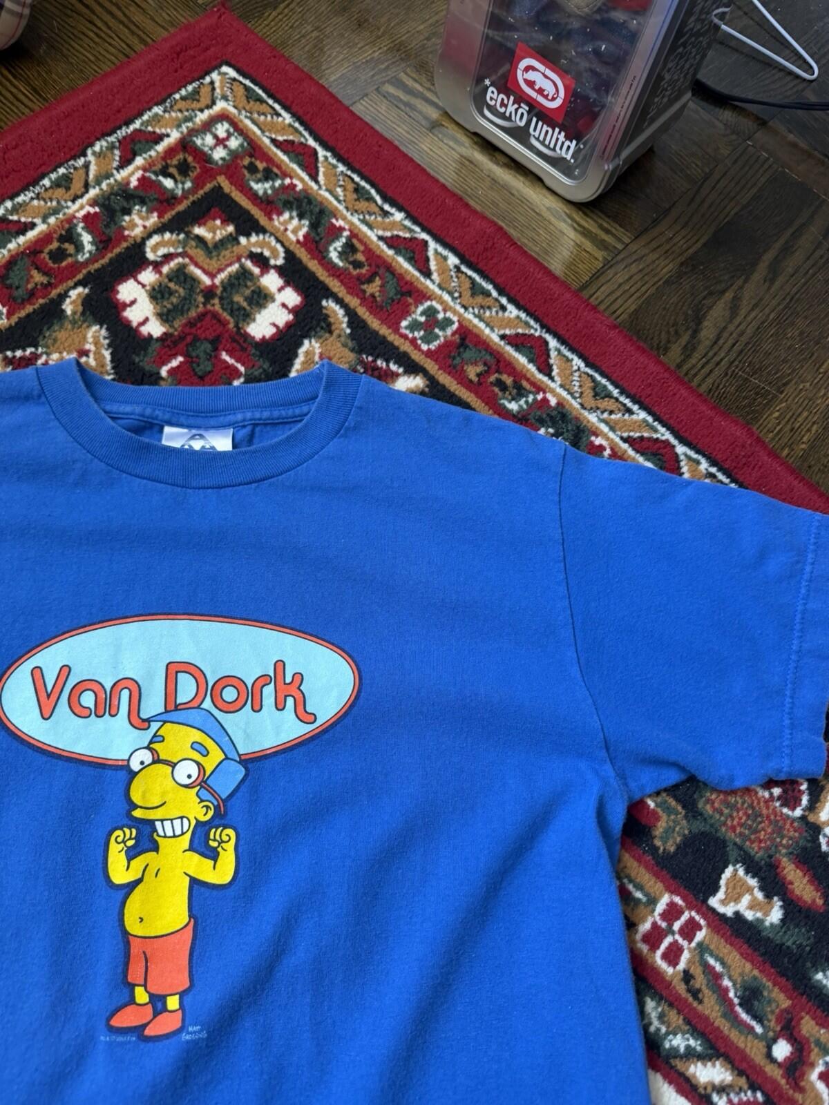 Y2K Vintage The Simpsons "Van Dork" Van Dutch Parody  Vintage Tee 00s 2004 Fox