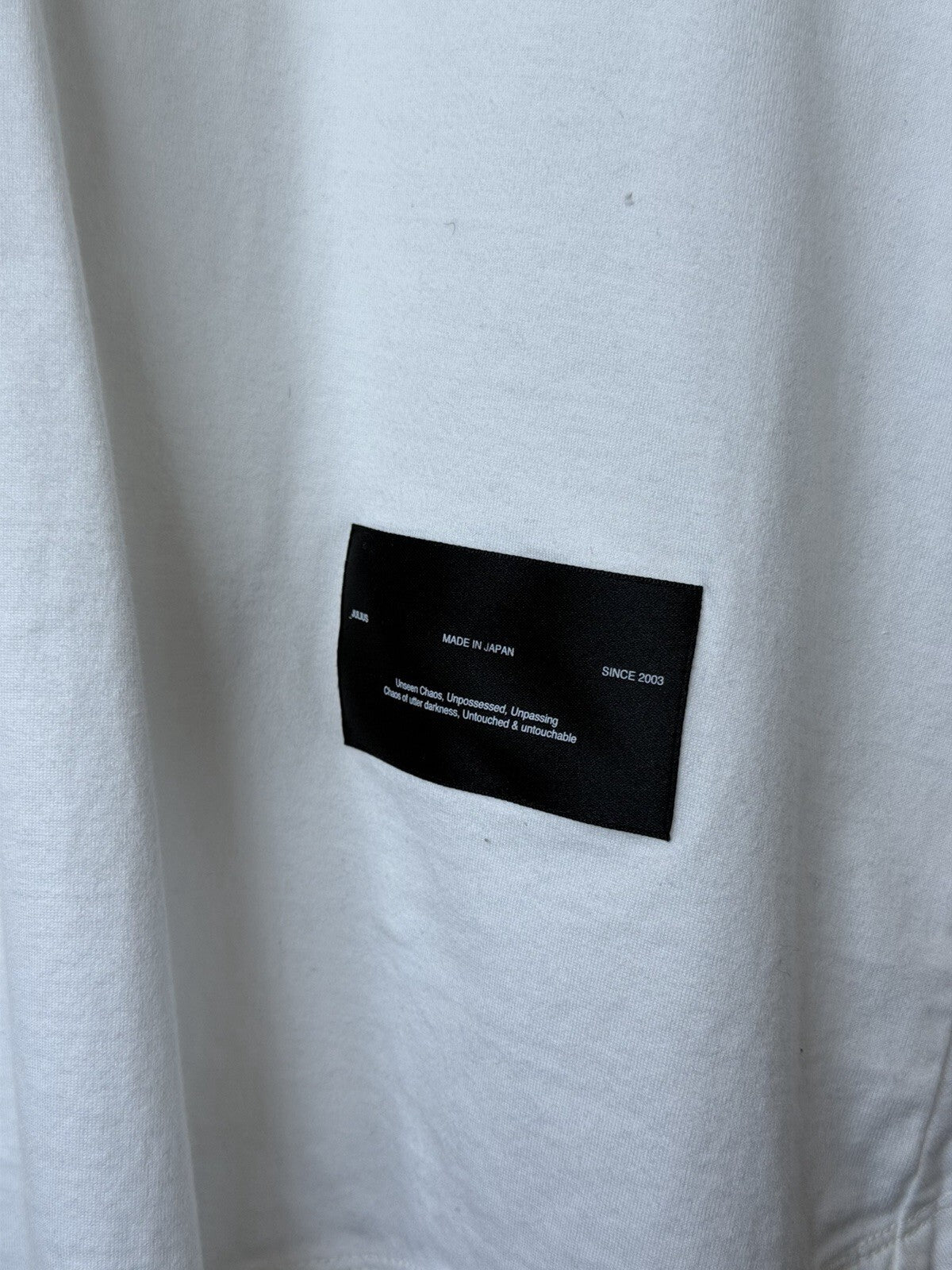 JULIUS Draped SS 2023 White Graphic Shirt Leaked Tee