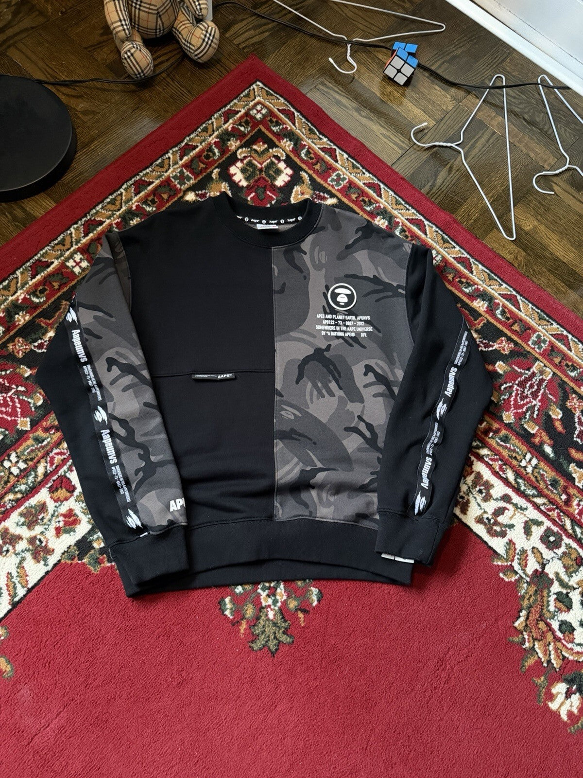 Aape By Abathing Ape Universe Camo Black Sweater Size S Sweatshirt Bape