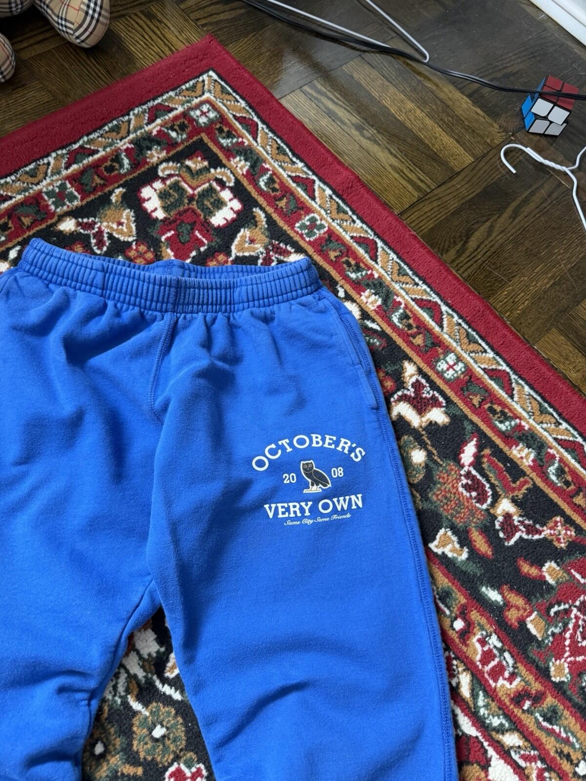 October’s Very Own Collegiate Blue Sweatpants Size S OVO Drake