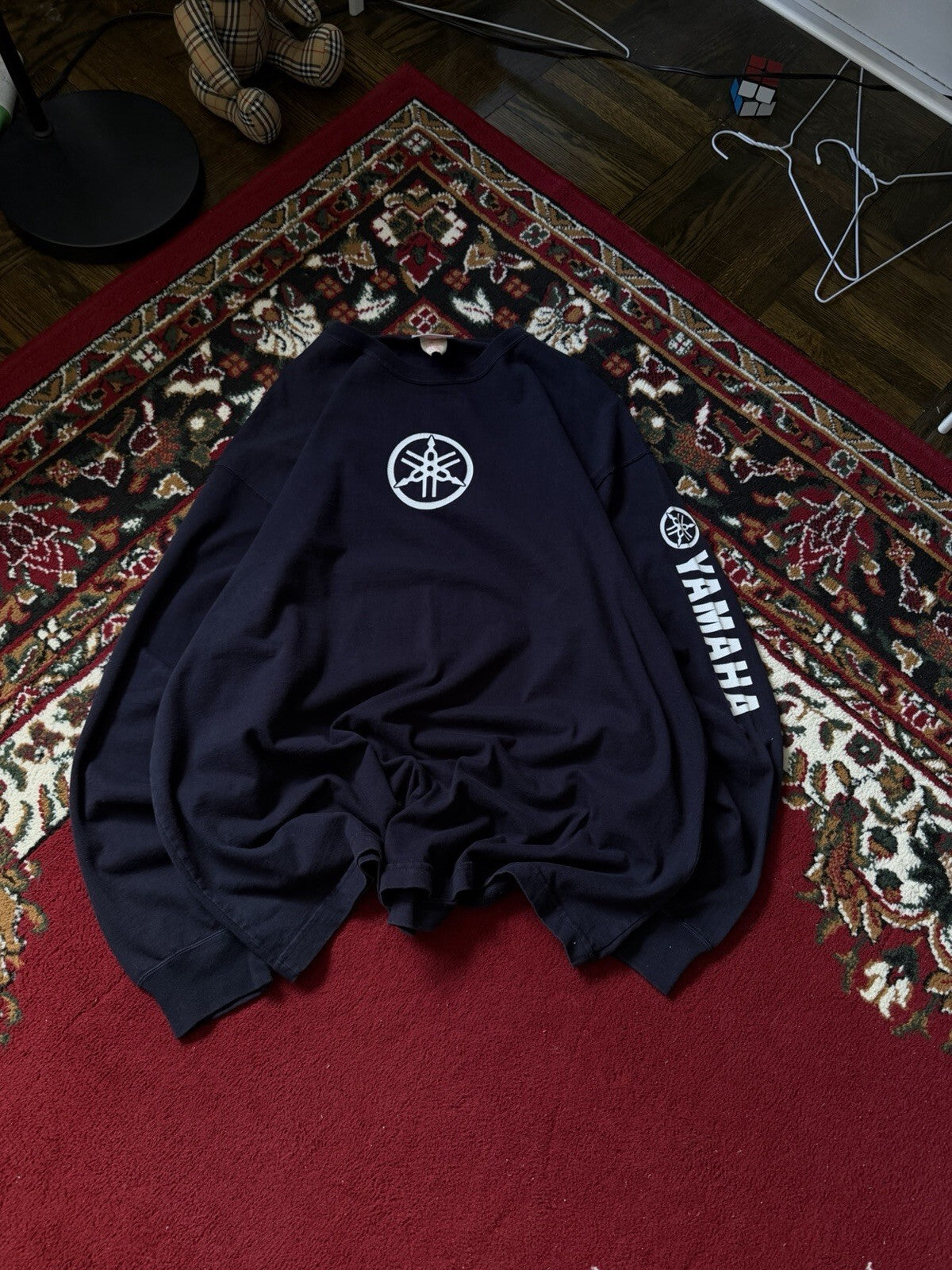 90s Yamaha Logo Long Sleeve T Shirt Motorcycle Racing XXL Y2K Vintage Fade