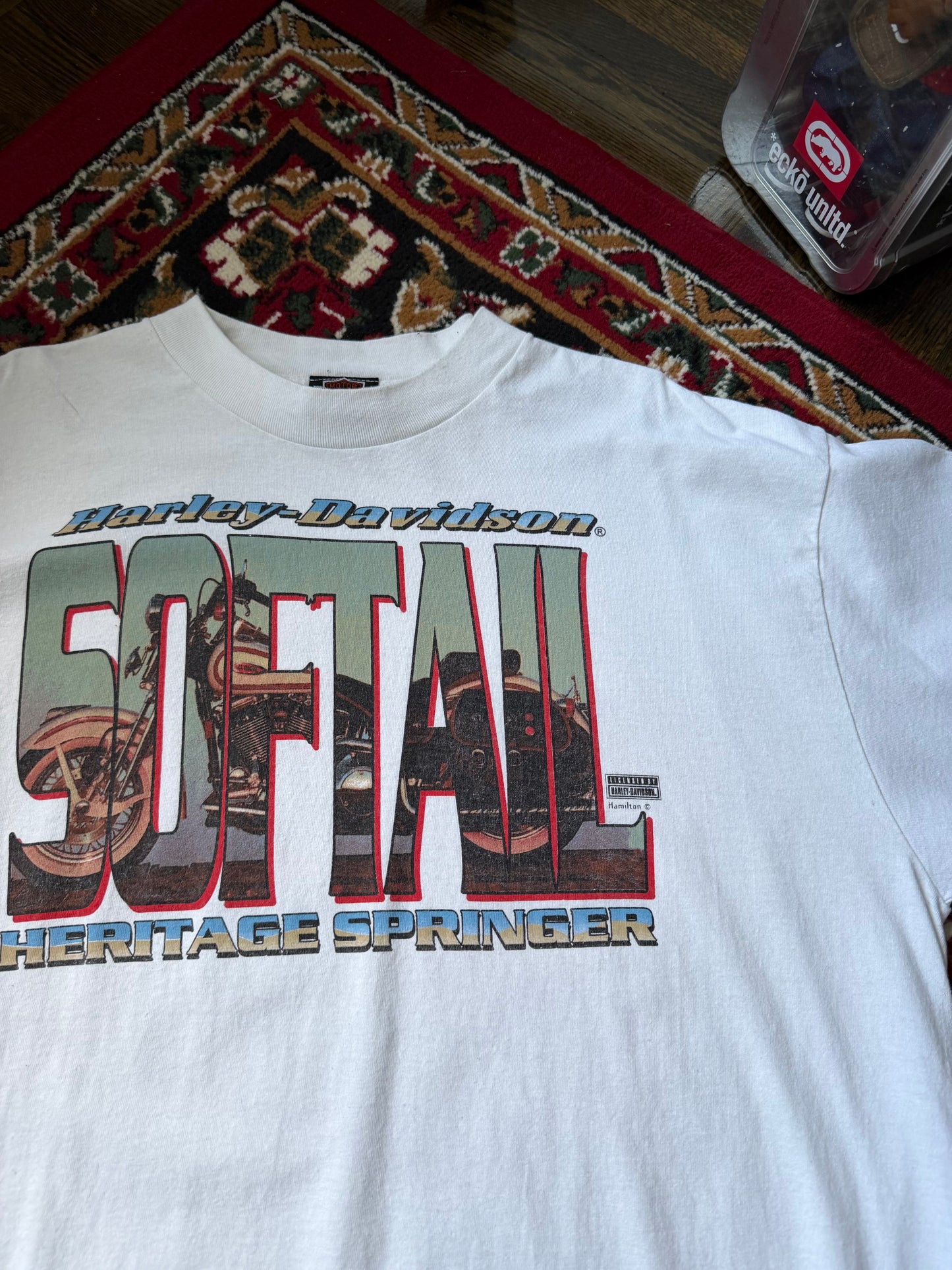 Vintage Harley Davidson Softail White Tee