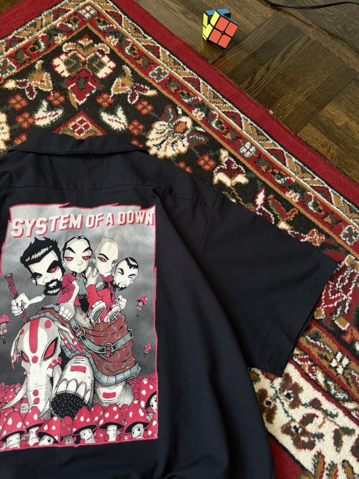 VERY RARE VTG 90s System Of  A Down Rock N Roll Occupational Wear Button UpShirt