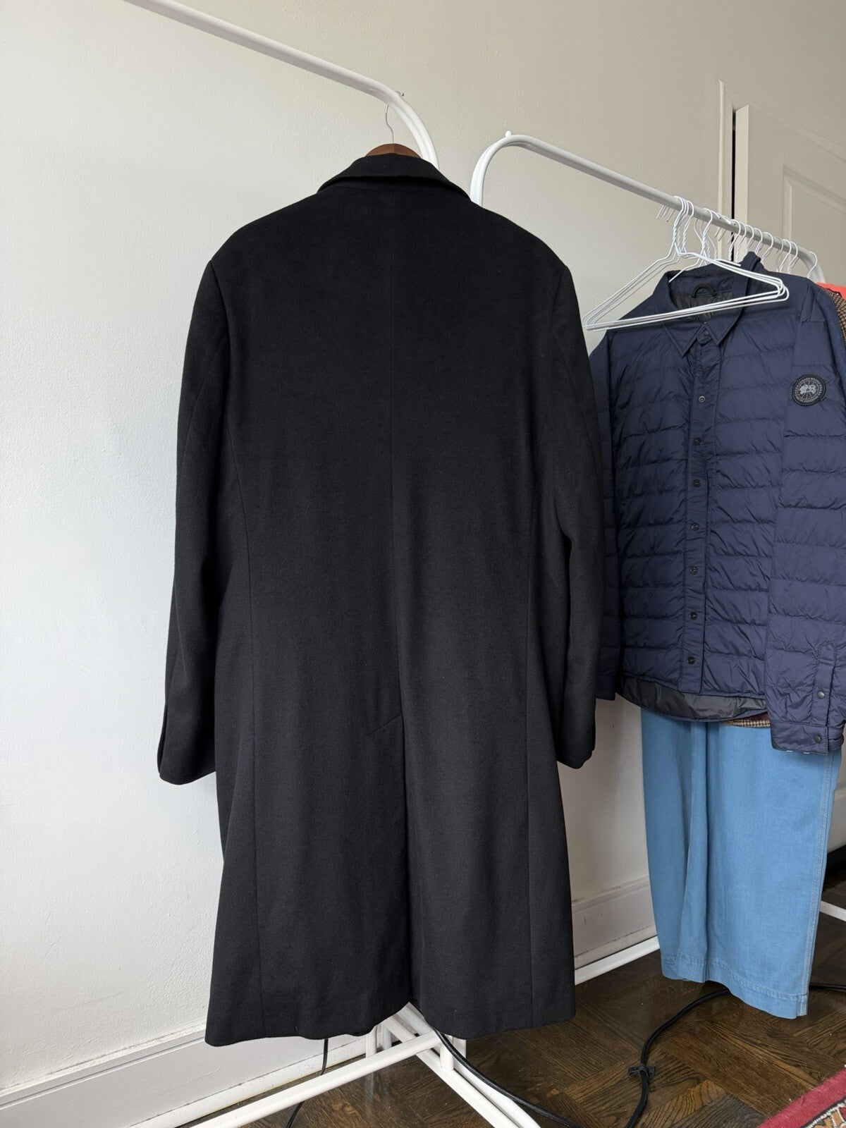 LOUIS DELL'OLIO Vintage Cashmere Black Coat Jacket 3 button Size 42