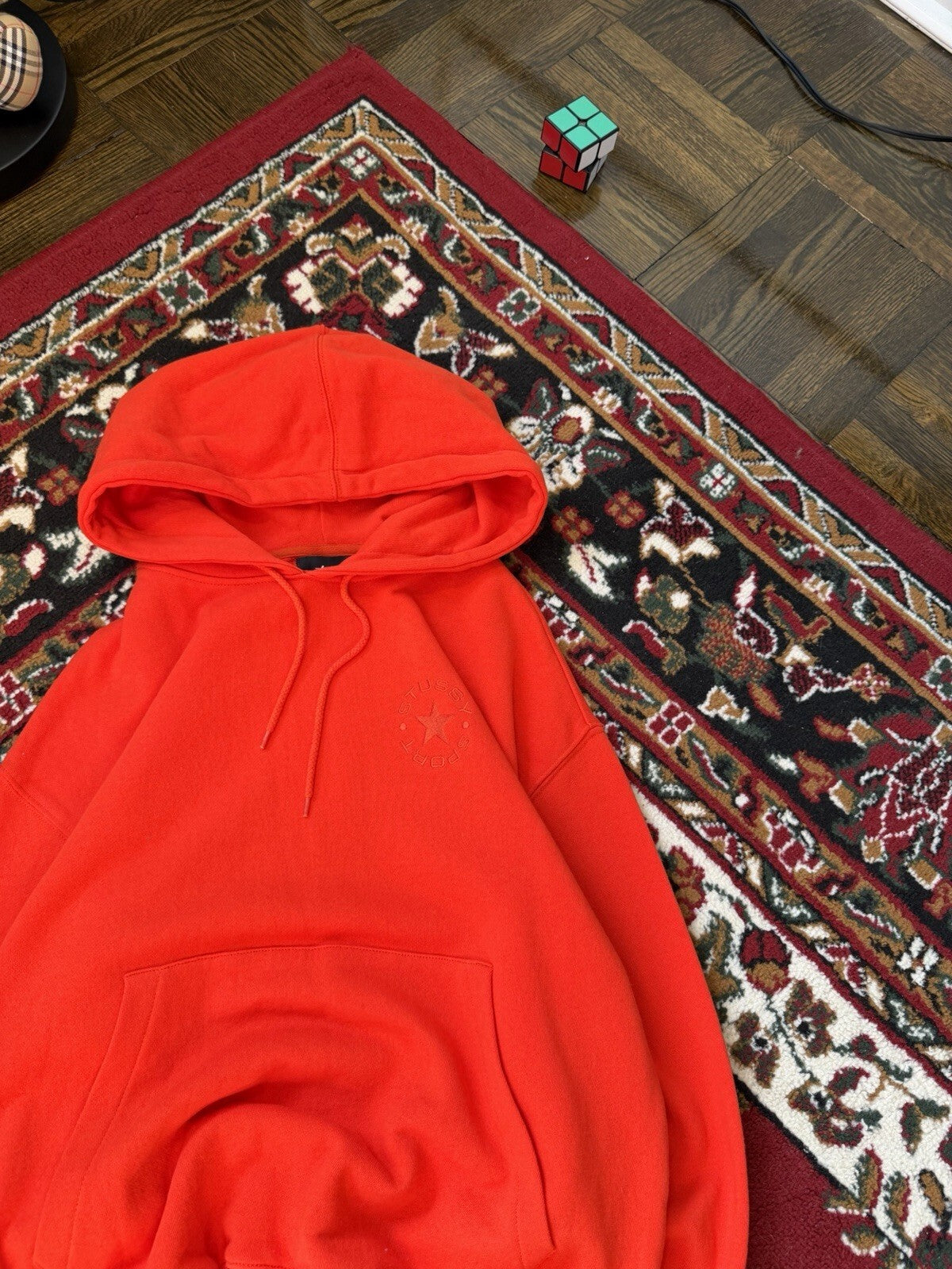 Stussy Sport Oversized Red Hoodie