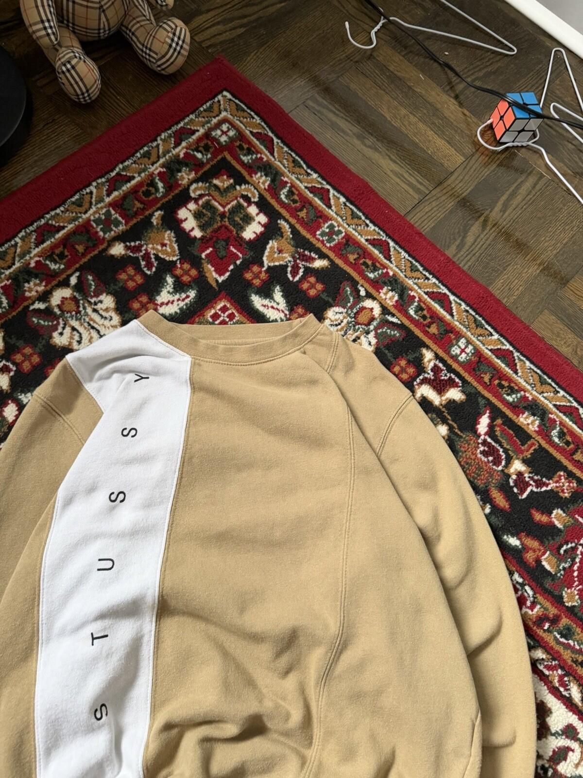 Stussy Paneled Crewneck Sweatshirt Size S Mens Pullover