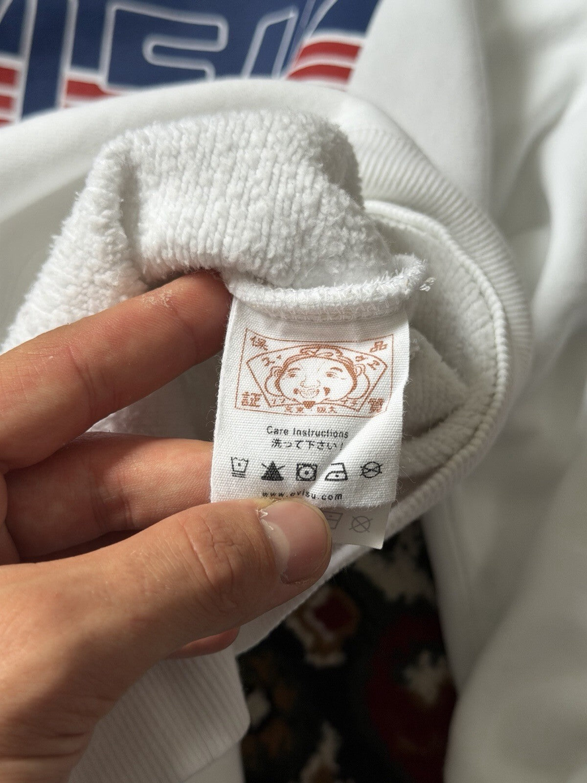Vintage Evisu God of Prosperity Heritage White Sweatshirt Big Logo