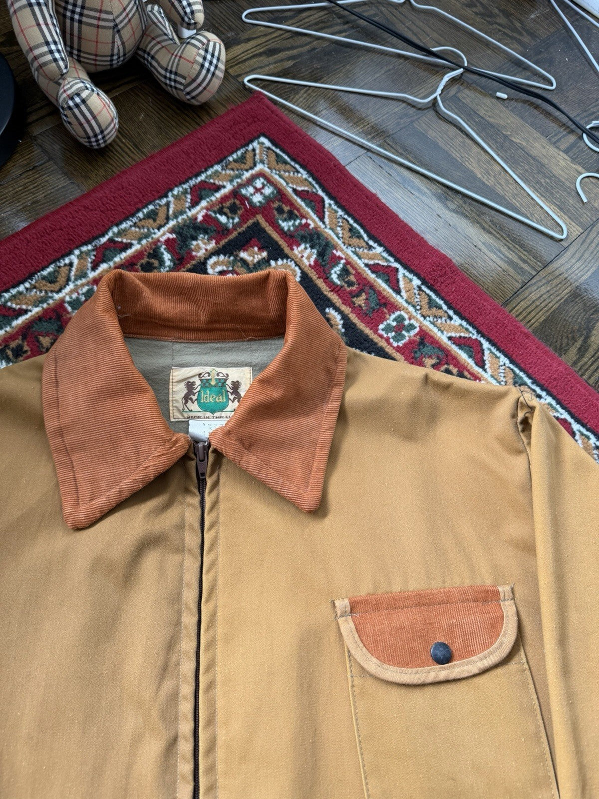 Vintage Ideal 1977 Fishing Jacket Outdoor Hunting Large Made In USA 70s 80s 90s