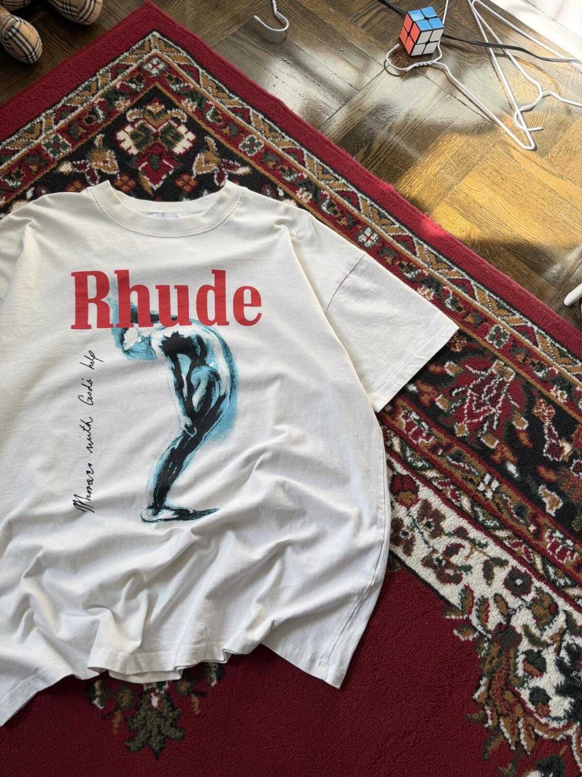 Rhude God Help Me Tee "Vintage White" Size L Made In USA