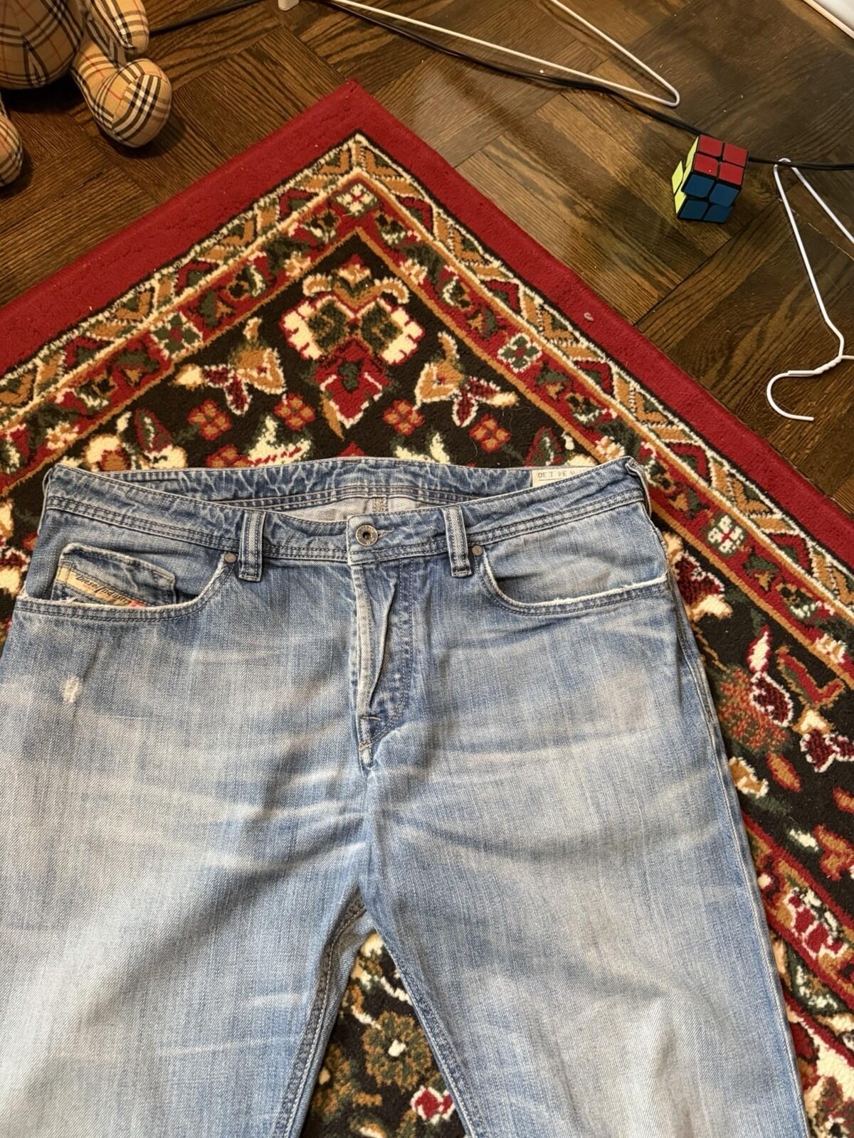 Diesel Industry Trouleg Mens Blue Jeans Denim Pants Distressed Stretch 34/30