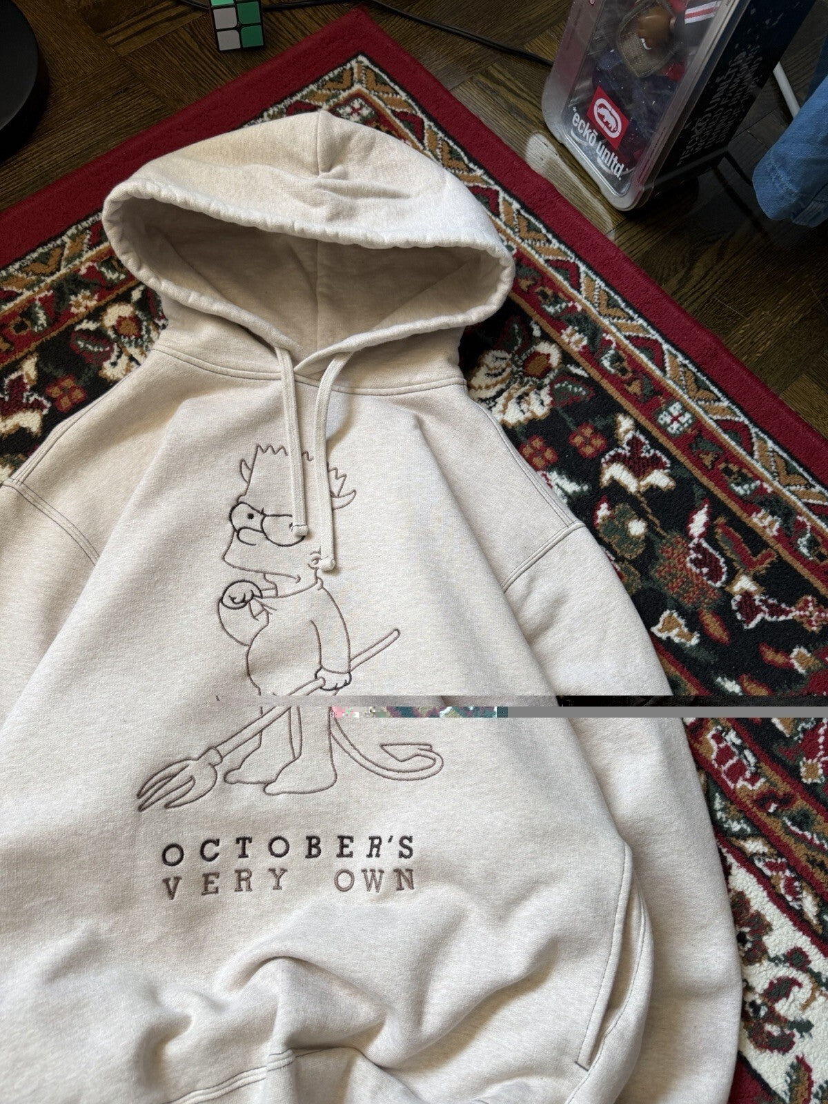 October's Very Own x The Simpsons Beige Hoodie Evil Bart Size M Drake OVO