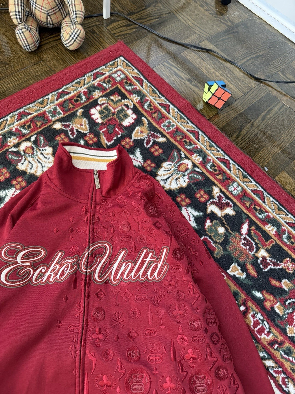Vintage Ecko Untld Spell Out Gambling Zip Up Jacket Sweater Size L