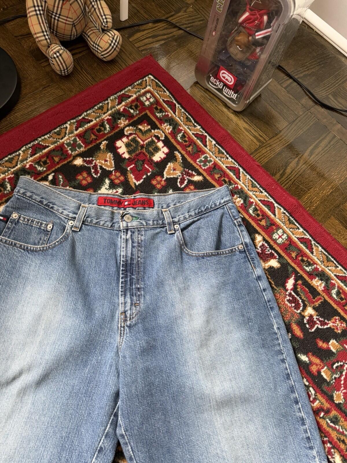 Y2K Tommy Hilfiger Stonewash Jorts Baggy Size 34 VTG 90s Denim Jean Shorts