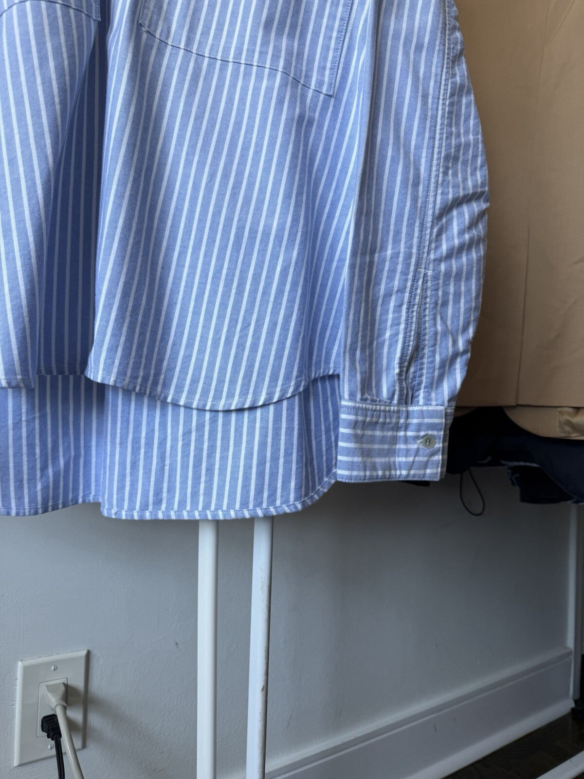 Fear of God Sixth Collection Henley Button Up Shirt Blue Size Small Jerry Loren