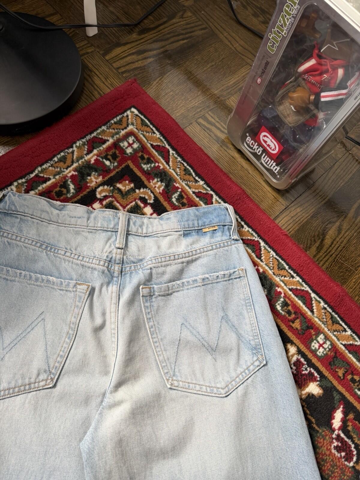 MOTHER Superior ‘The Spinner Zip Sneak’ Wide Denim Jeans Pedal Faster 26