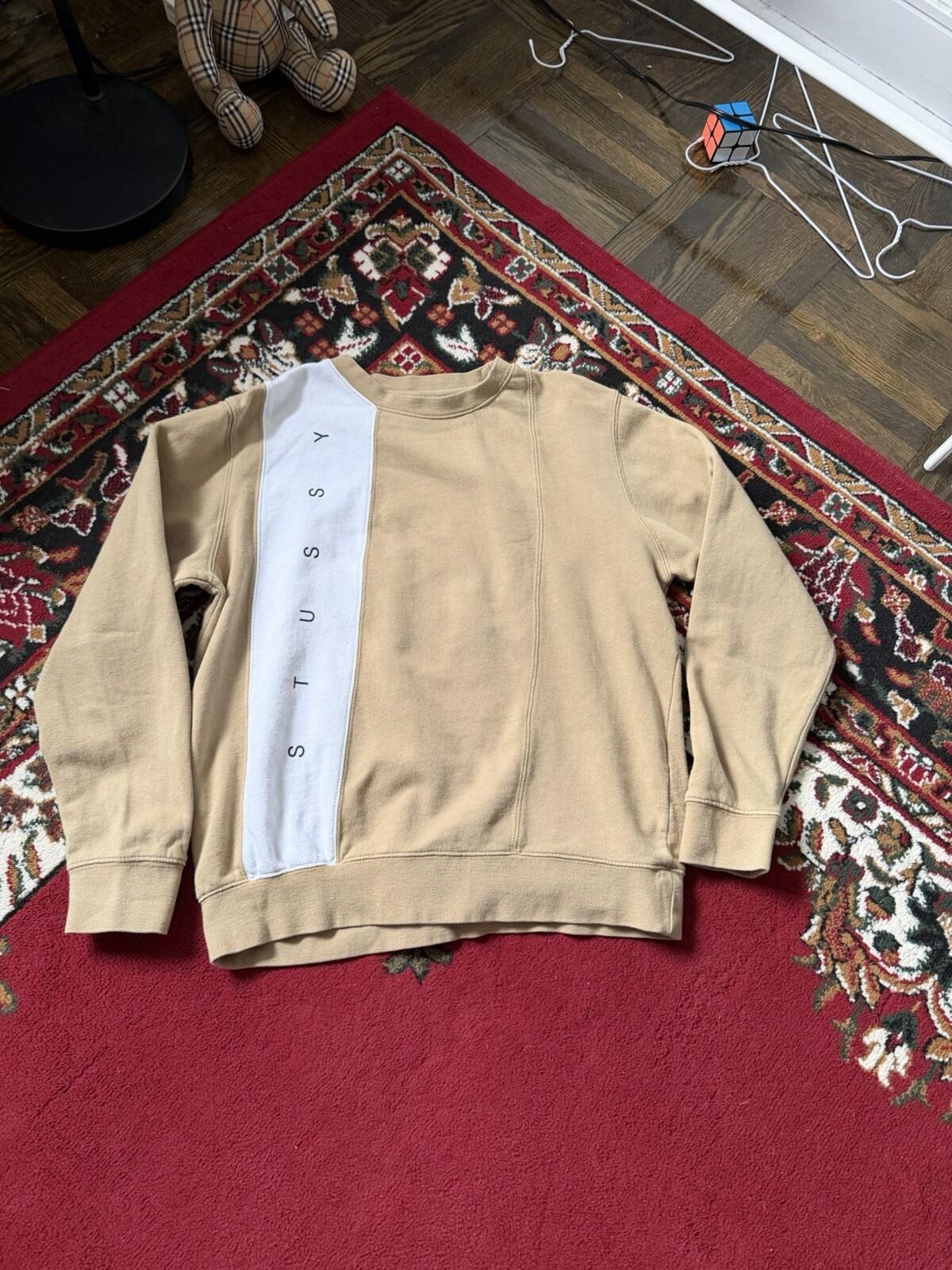Stussy Paneled Crewneck Sweatshirt Size S Mens Pullover