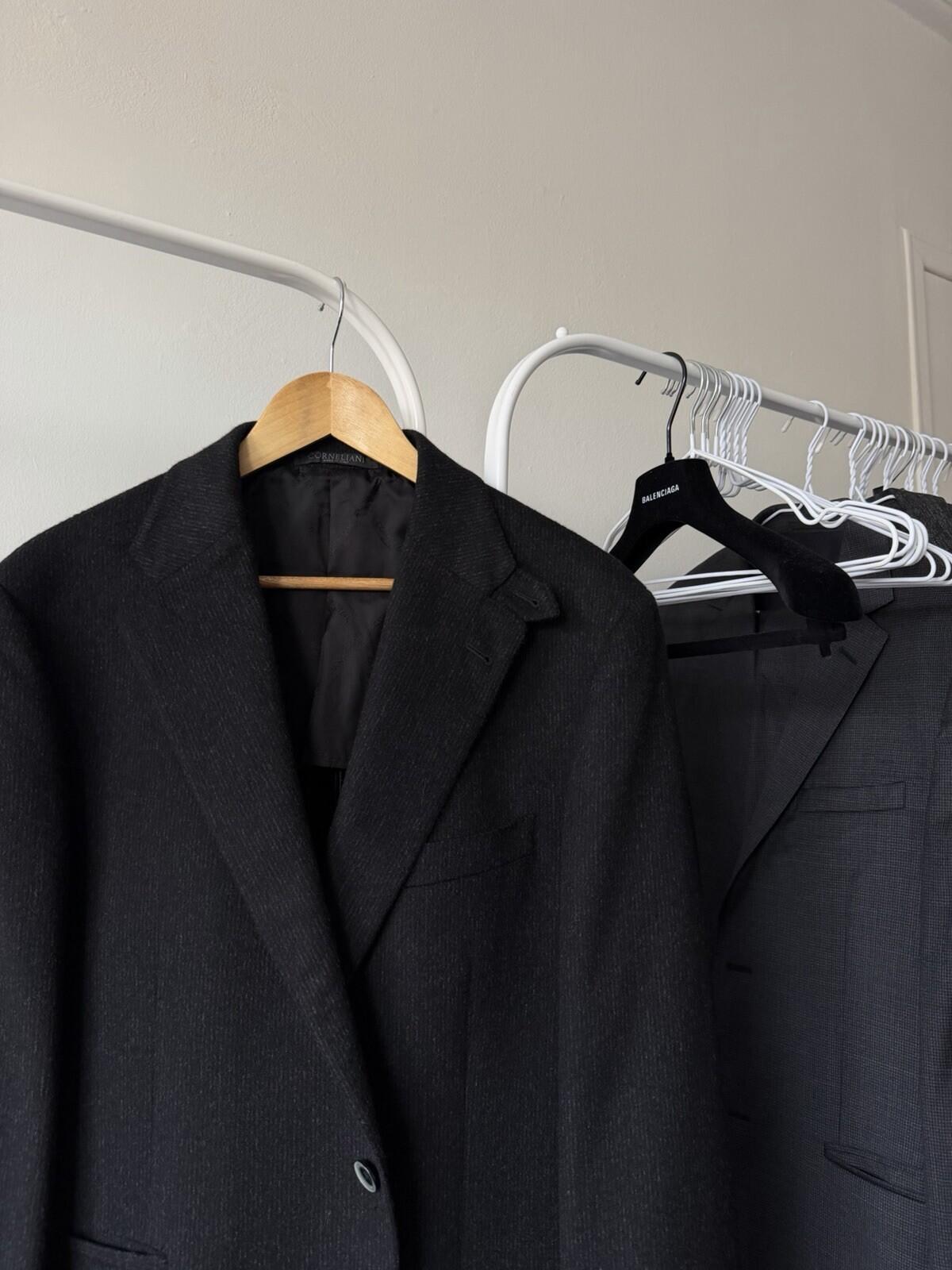Corneliani ID Italy Virgin Wool 54EU  Blazer Coat Sport Jacket Black