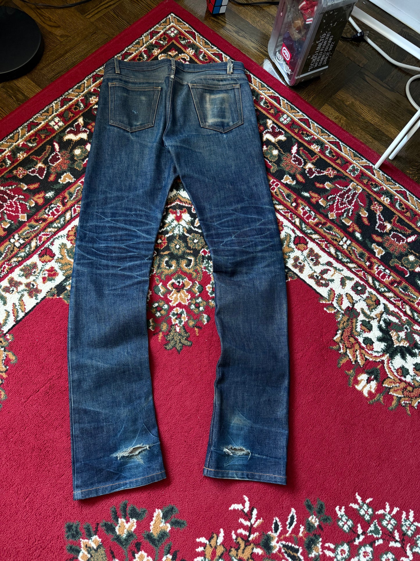 Apc Distressed New Cure Button Fly Denim - Jeans