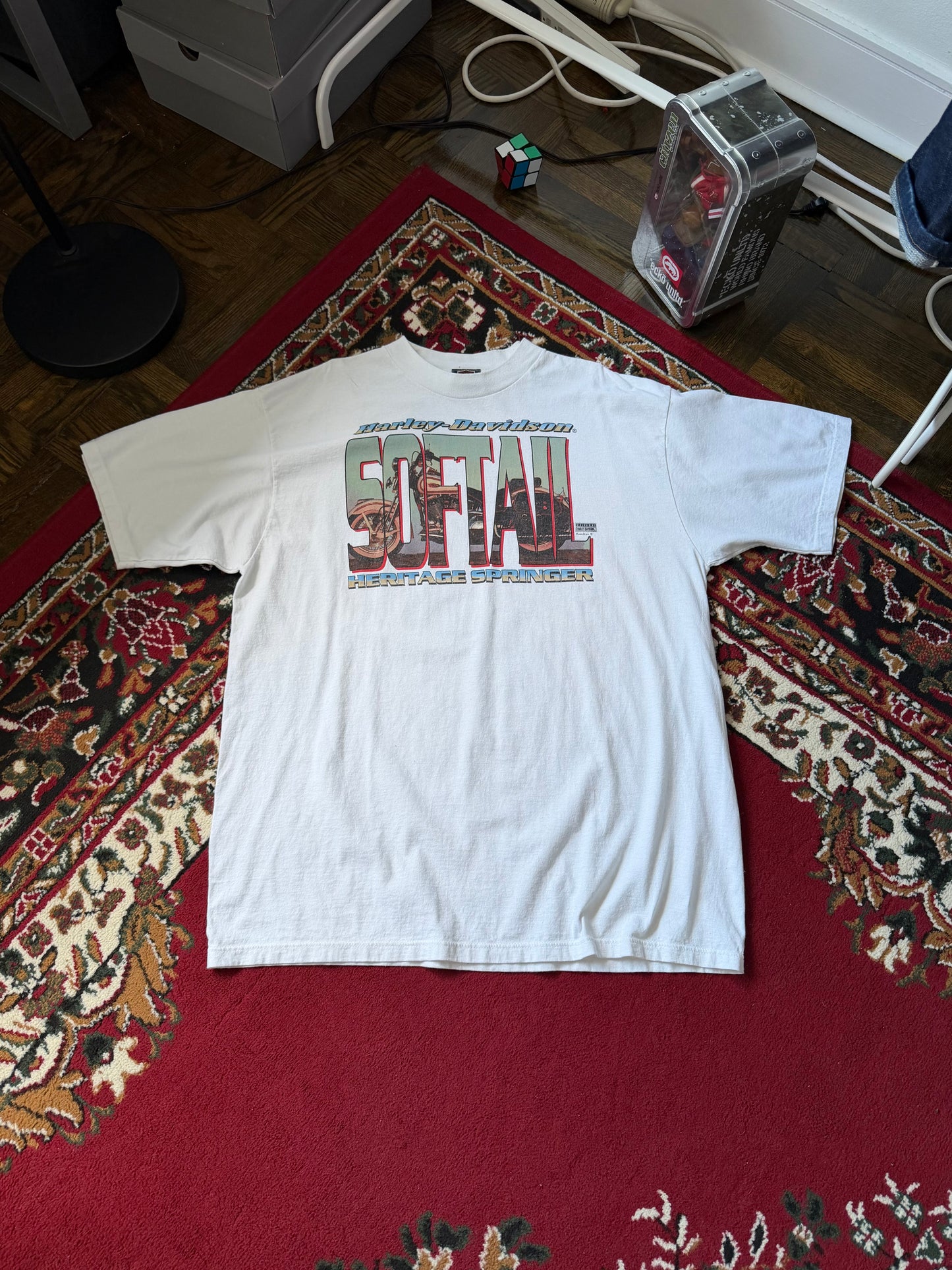 Vintage Harley Davidson Softail White Tee