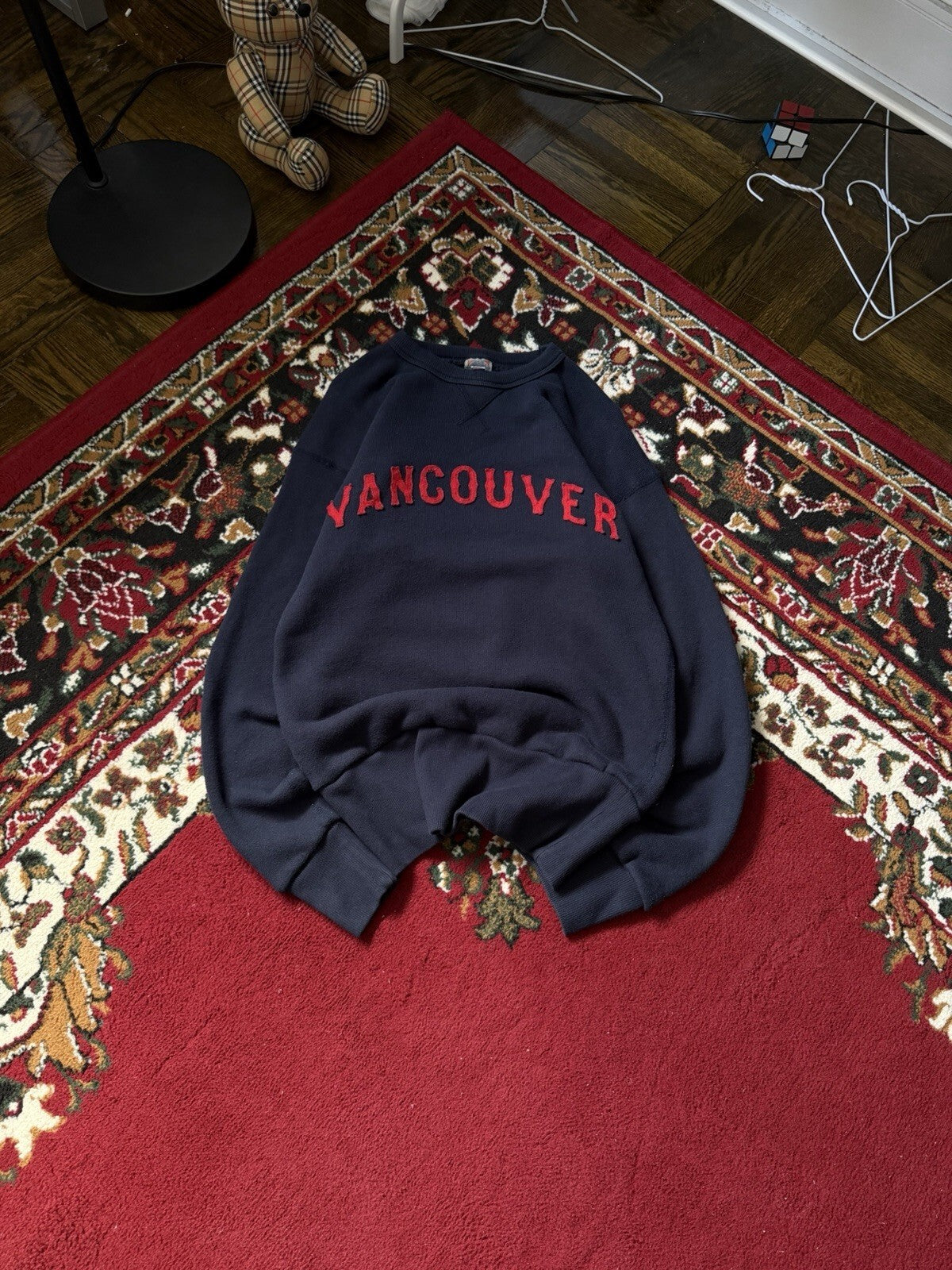 Ebbets Field Flannels Vancouver Embroidered Sewn Logo Sweater Knit Size S