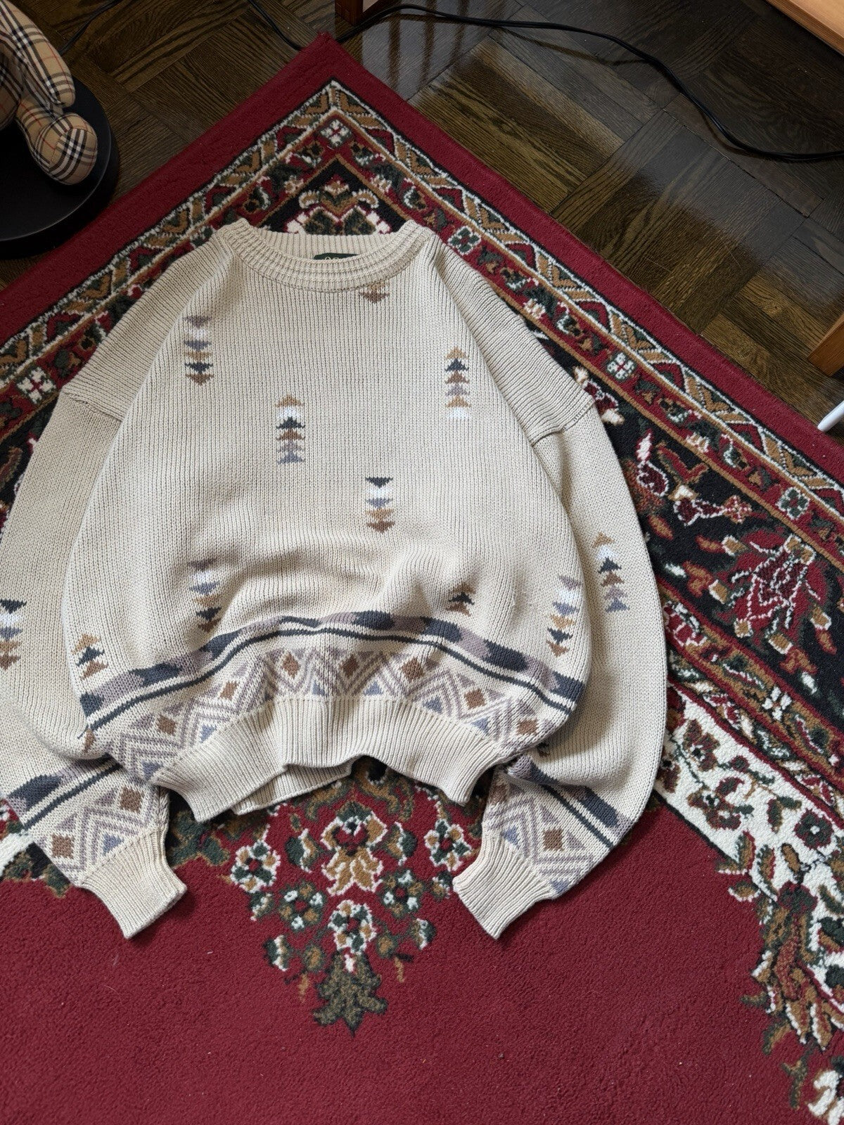 Vintage Tosani Canada Aztec Southwester Pattern Heavy Knit Sweater Size M