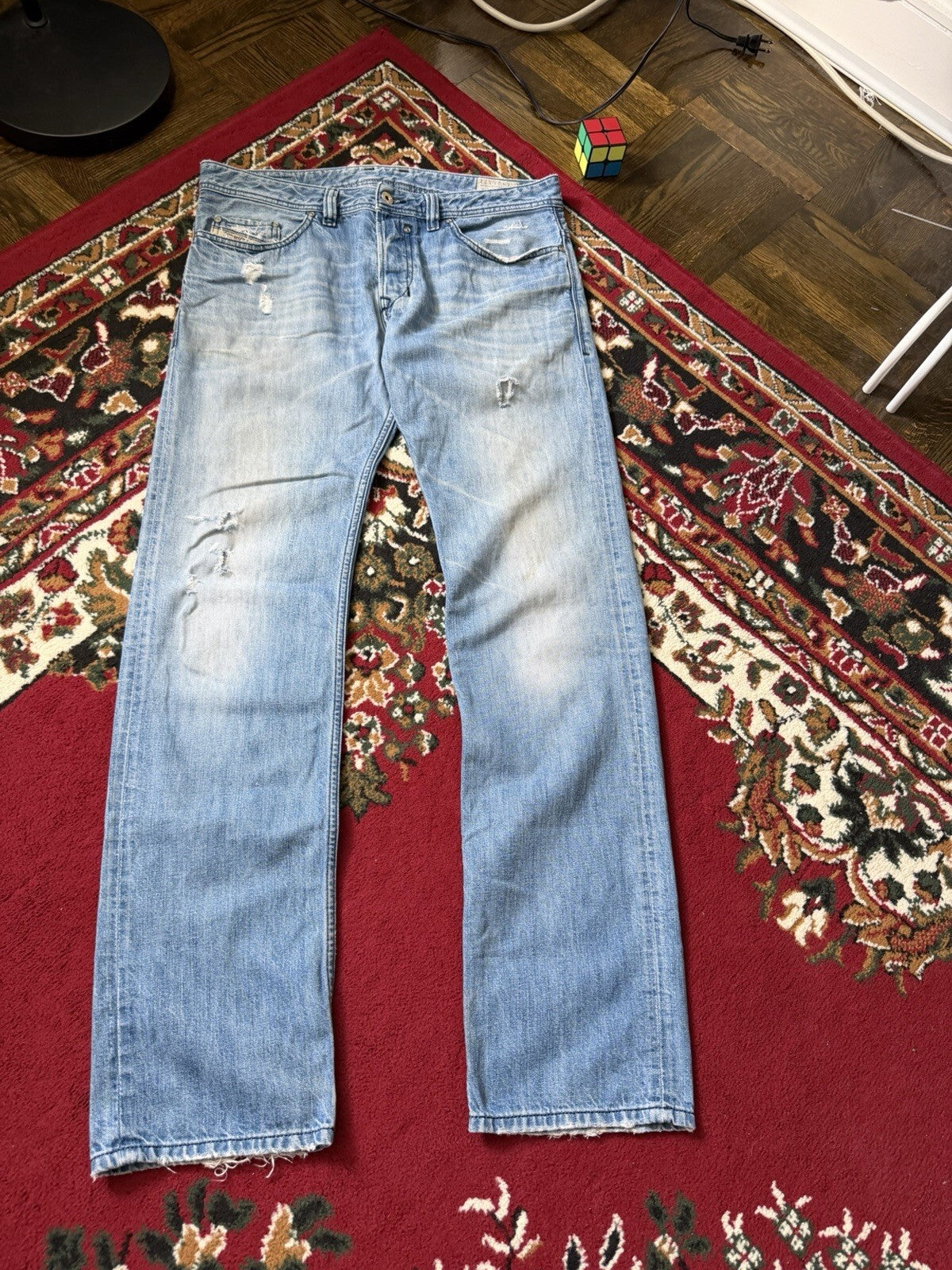 Diesel Safado Distressed Straight Blue Jeans Size 32/32 Vintage Y2K
