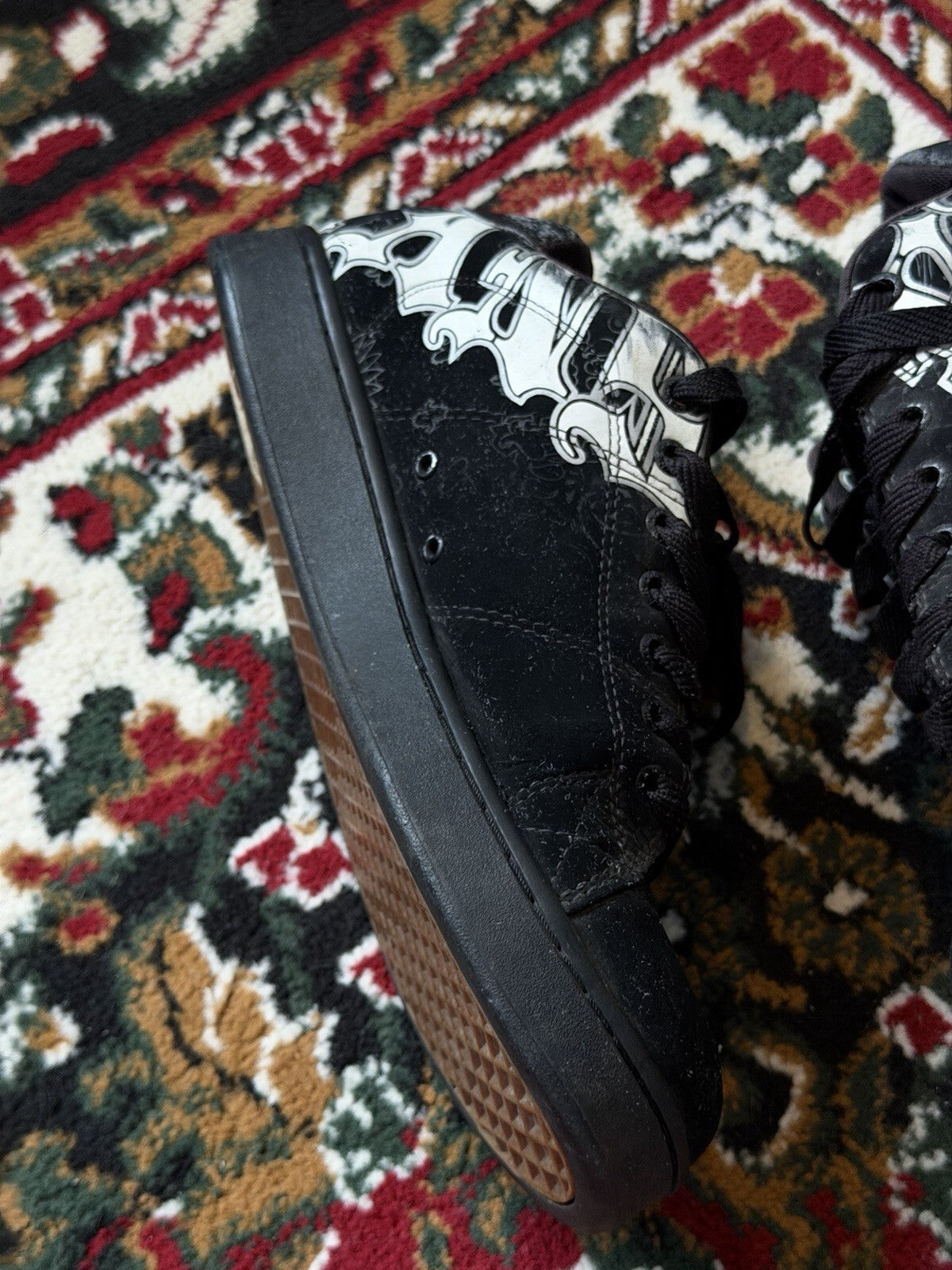 Vintage Vans Widow Chunky Skater Shoes Men’s Size 9.5 Skulls Grunge Goth Y2K