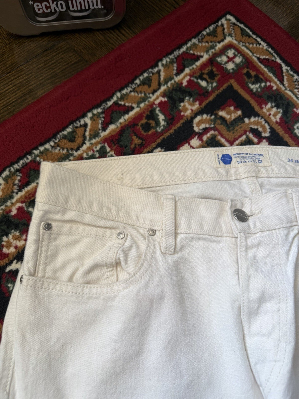 Industry of All Nations Jeans Mens 34 Straight Leg Hand-Loomed Selvedge Denim