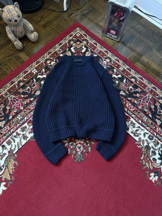 Canada Goose Men's Navy Blue Merino Wool Knit Pullover Sweater Regular Size M
