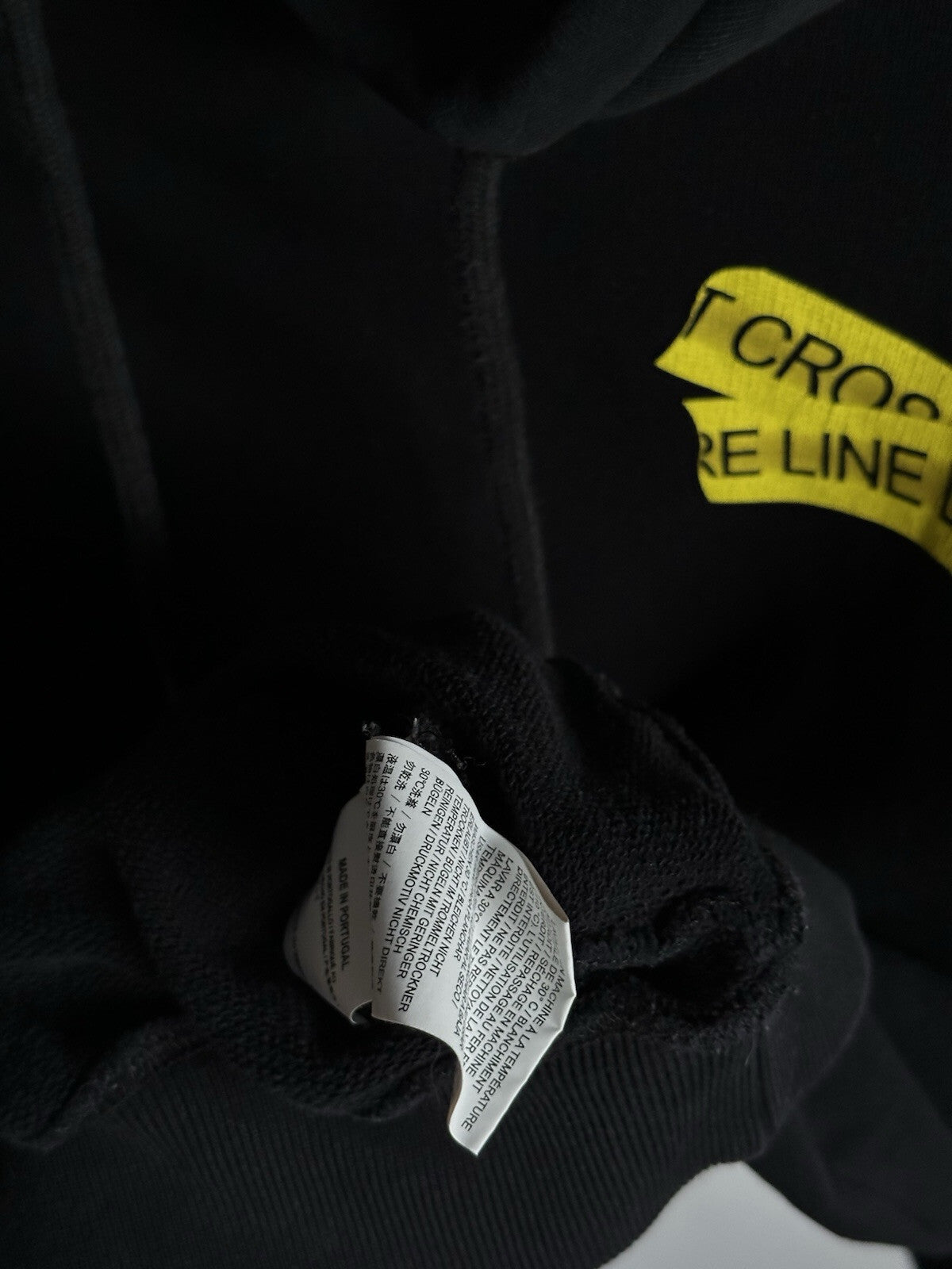 Off White Fire Tape Hoodie Black Size S Mens