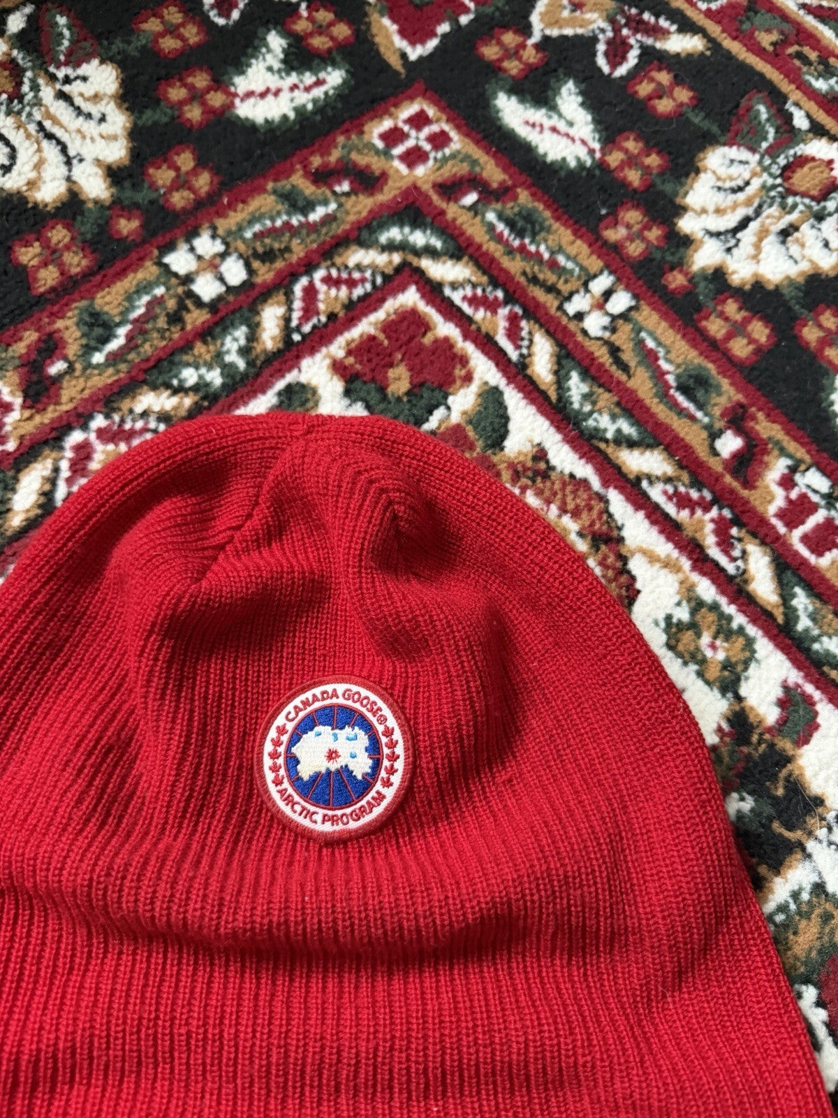 Canada Goose Red Standard Classic Badge Toque Beanie
