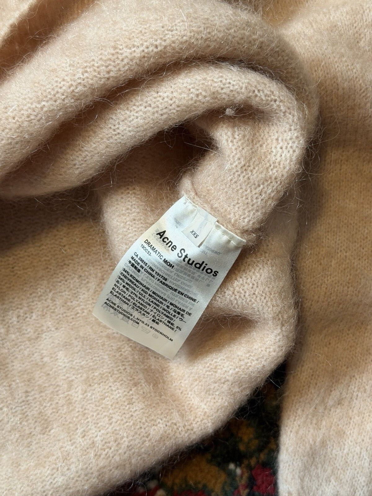 Acne Studios Dramatic Moh Baby Pink Mohair/Wool Sweater